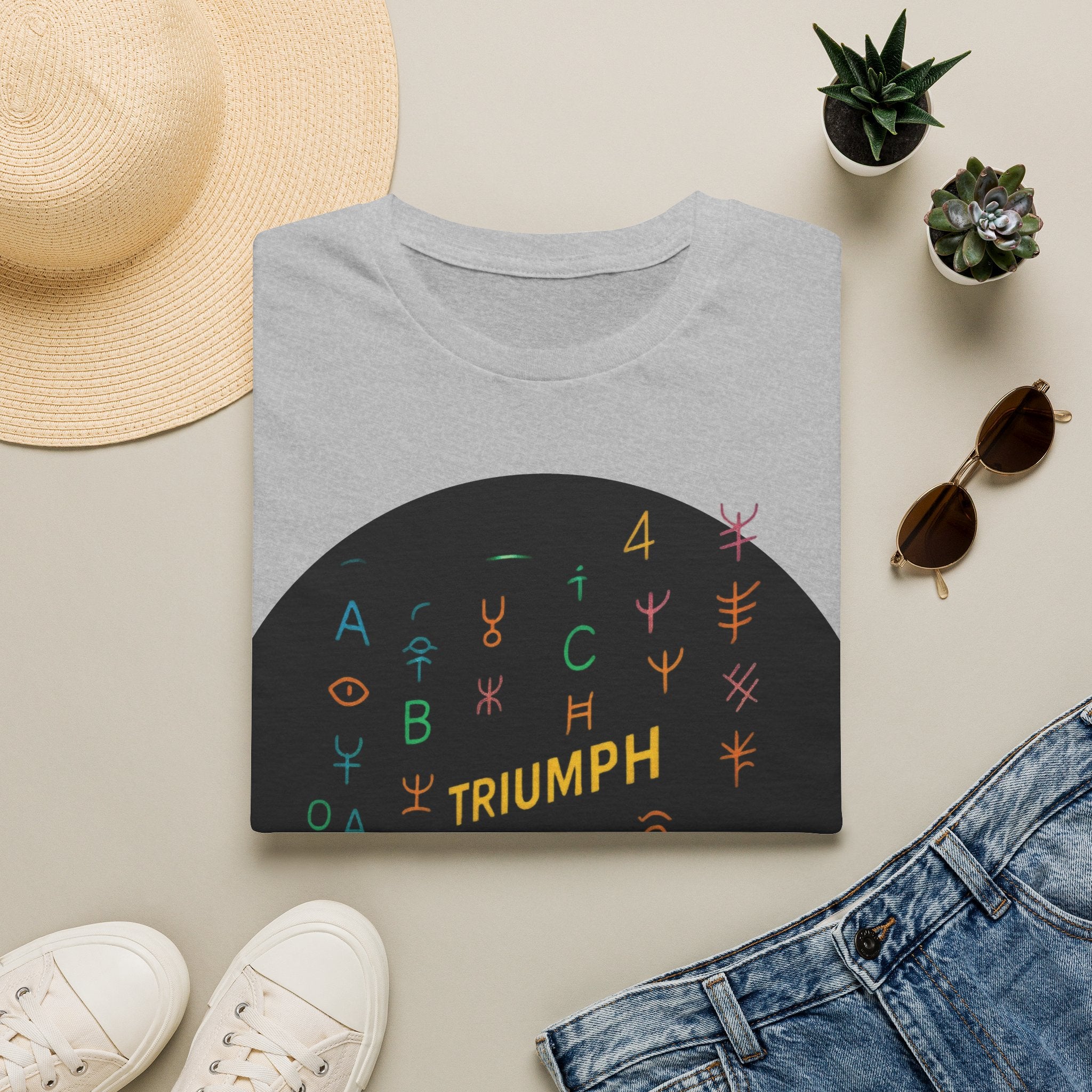 PRB Triumph Afro Hair Silhouette T-Shirt | Black Hair Alphabet Design by Printify