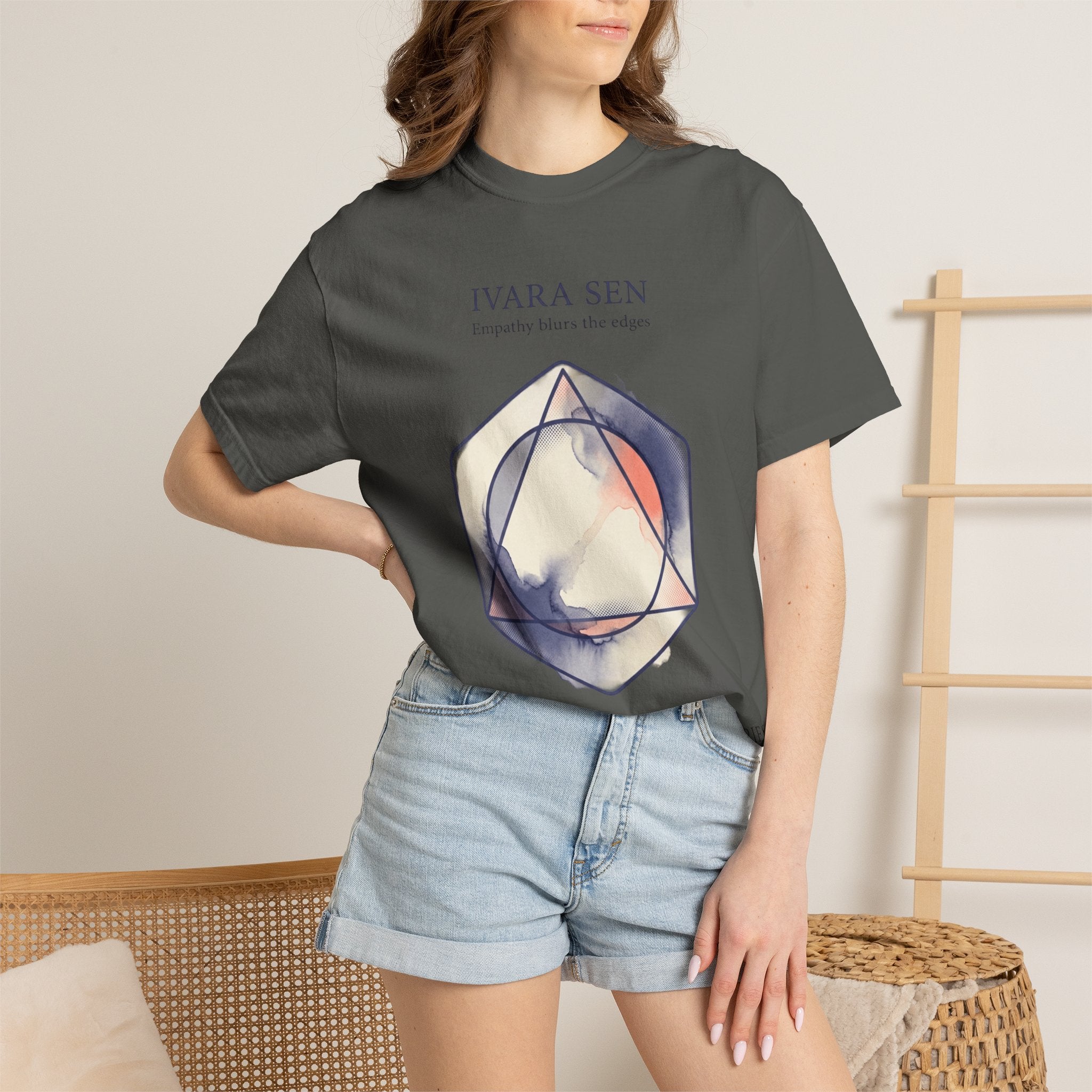 Power Runs Black PRB Abstract Geometric Tee — “Ivara Sen: Feeling Dissolves Boundaries” by Power Runs Black