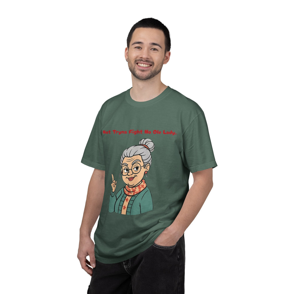 PRB Not Tryna Fight No Ole Lady T-shirt | Funny Grandma Graphic Tee by Power Runs Black