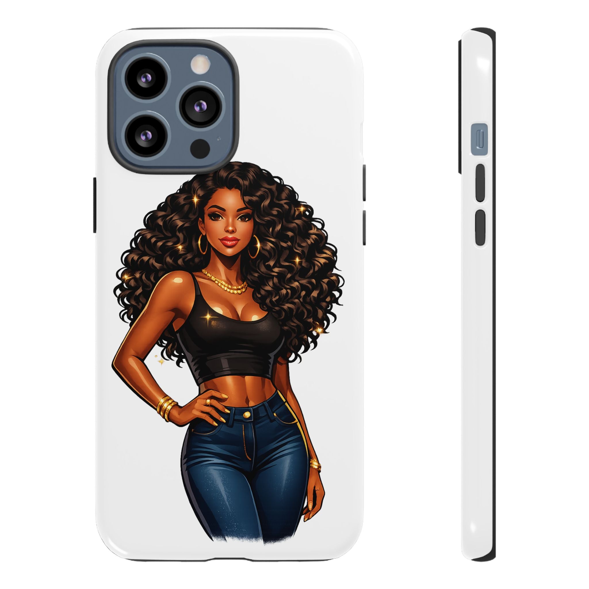 Pretty Rich Bitch by PRB Curly Hair Phone Case by Printify