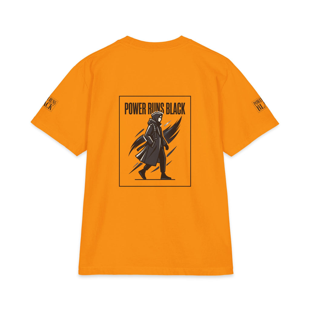 Power Runs Black Graphic T-Shirt — Bold Monochrome Streetwear by Printify