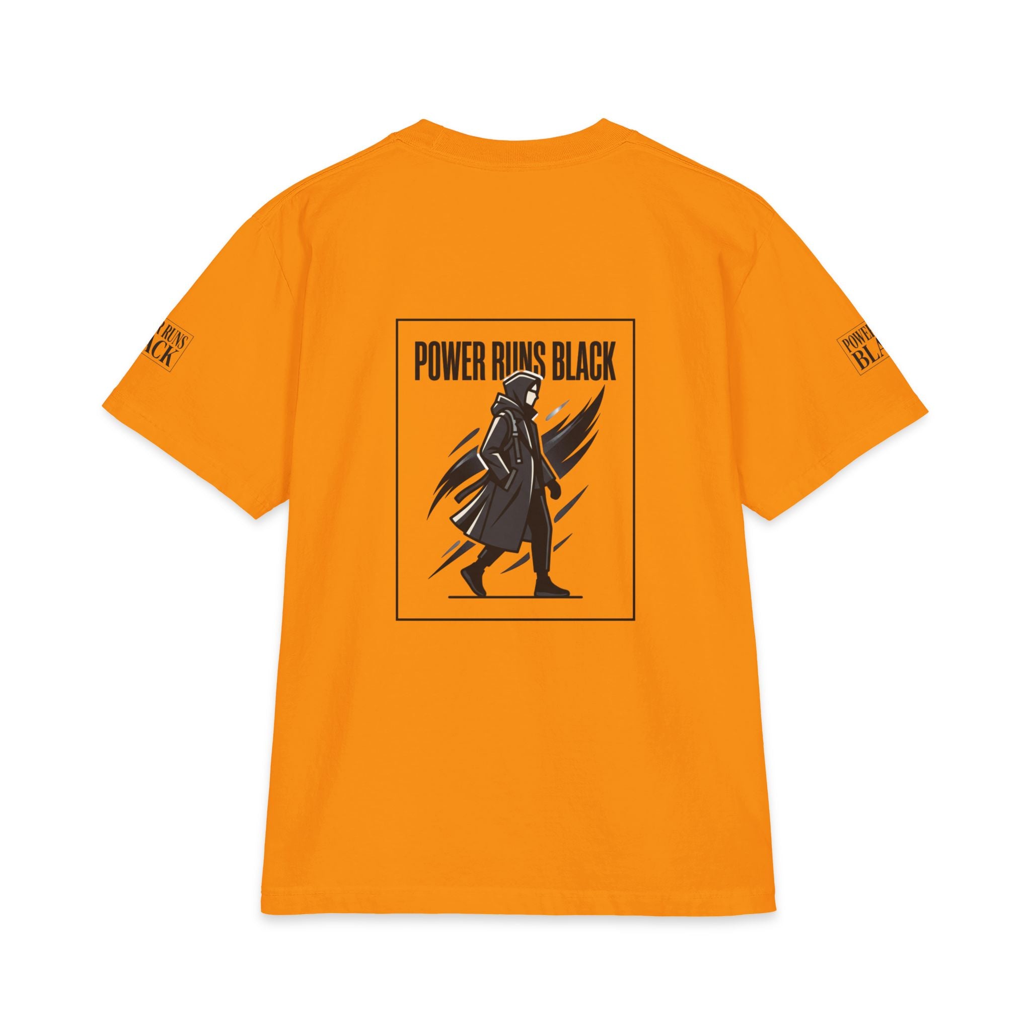 Power Runs Black Graphic T-Shirt — Bold Monochrome Streetwear by Printify