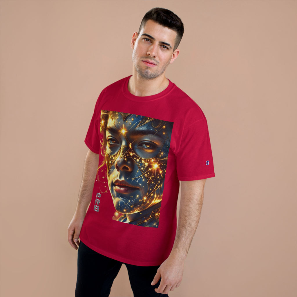 PRB Champion T-Shirt — Cosmic Face Art Tee (Radiant Star Portrait) by Printify