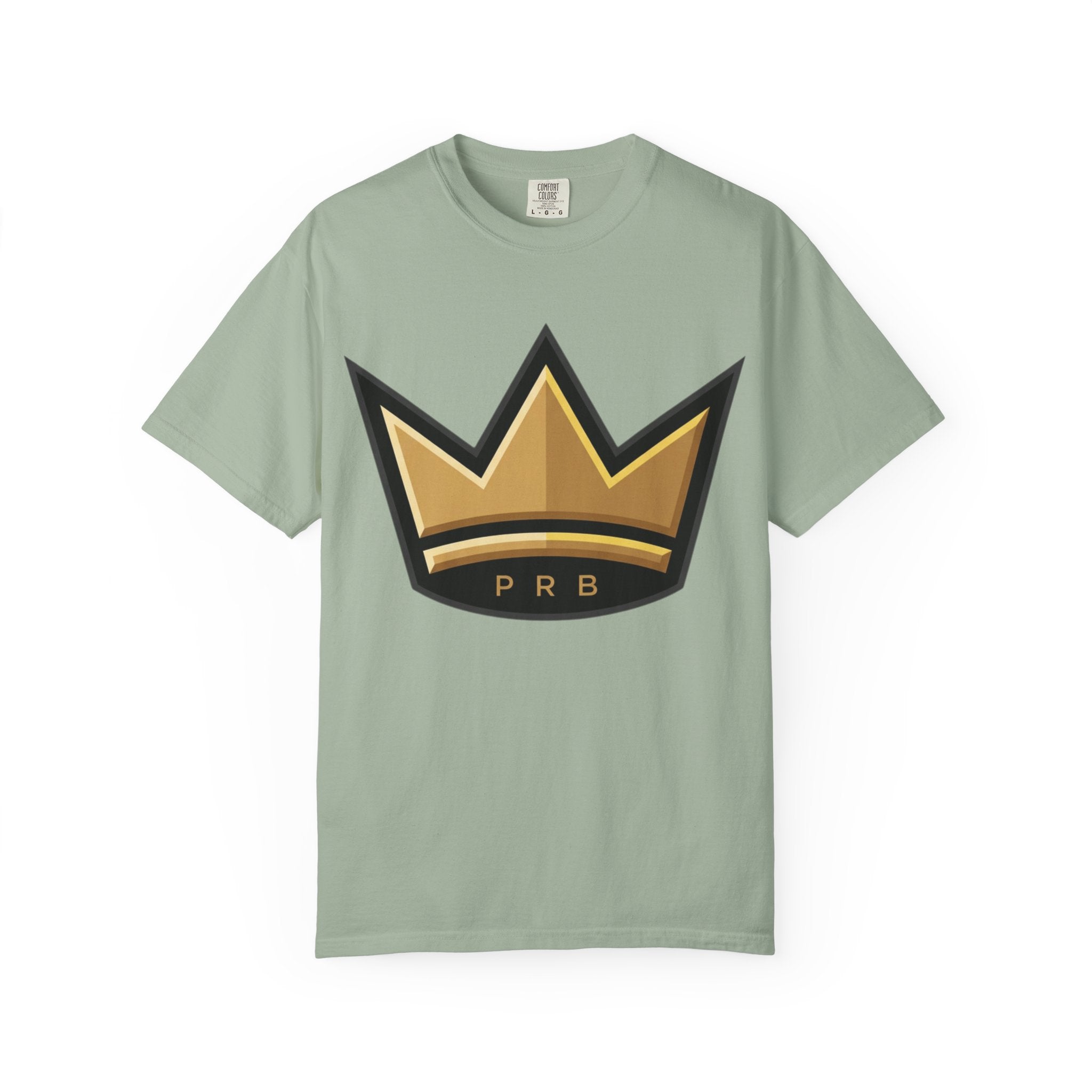 PRB Crown & Cosmos Graphic T-Shirt | Gold Royal Crest & Celestial Back by Printify