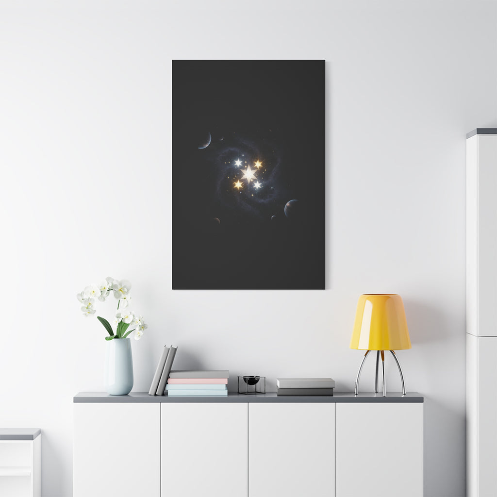 PRB Celestial Star Cluster Matte Canvas Print — Cosmic Planets Wall Art by Printify
