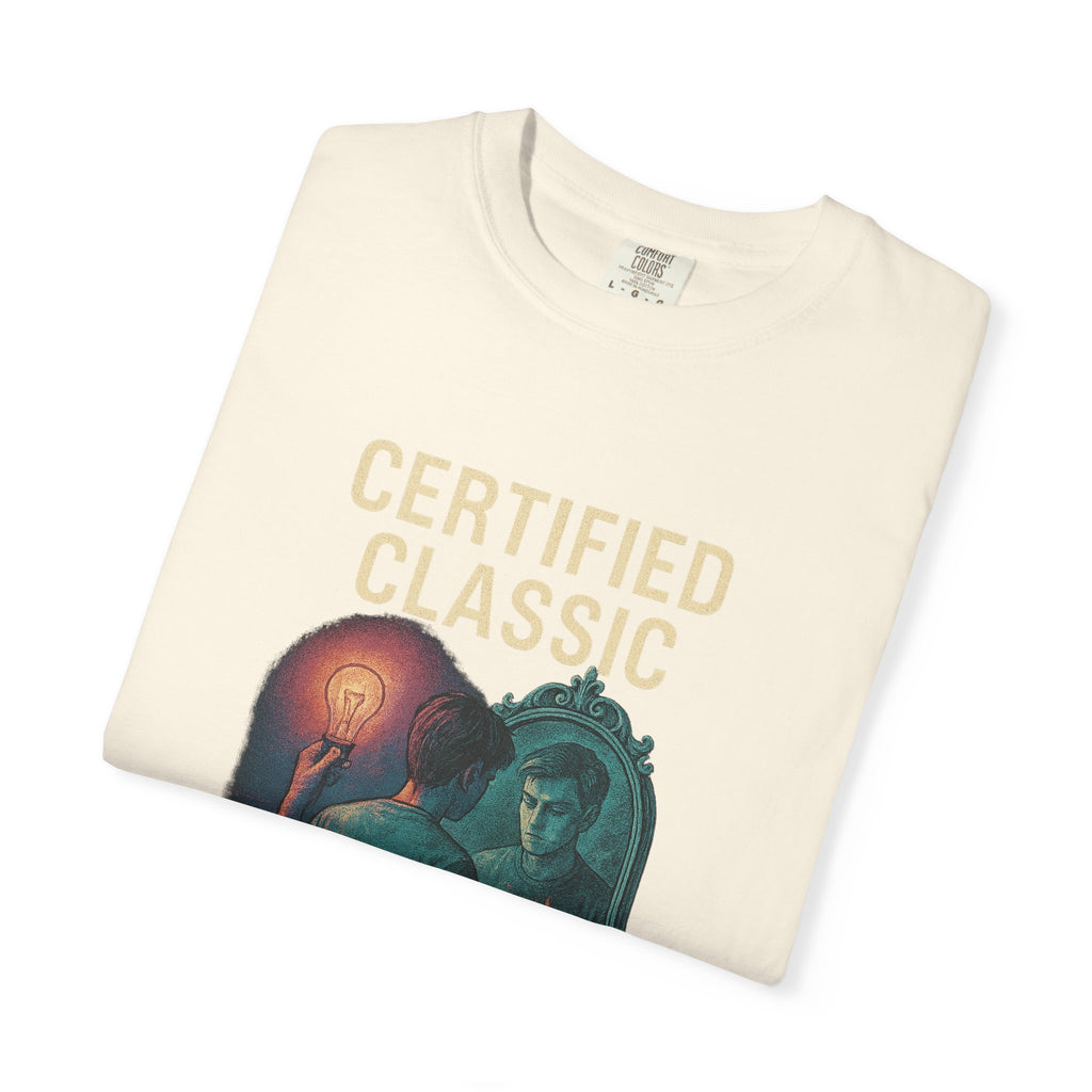 PRB Certified Classic Mirror Illustration T-shirt | Retro Mystic Artwork by Power Runs Black