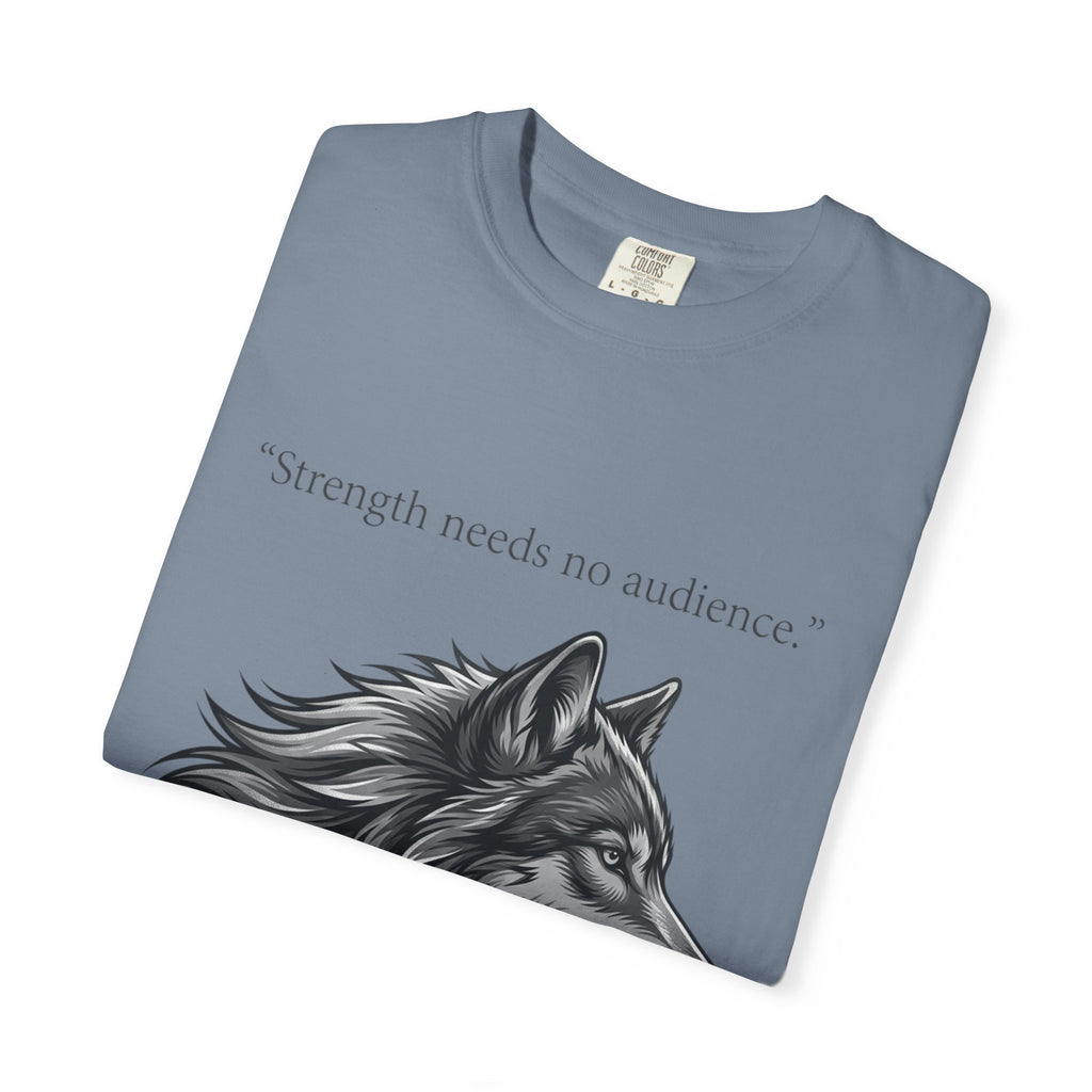PRB Wolf Head T-Shirt — "Strength needs no audience" Inspirational Graphic Tee by Printify