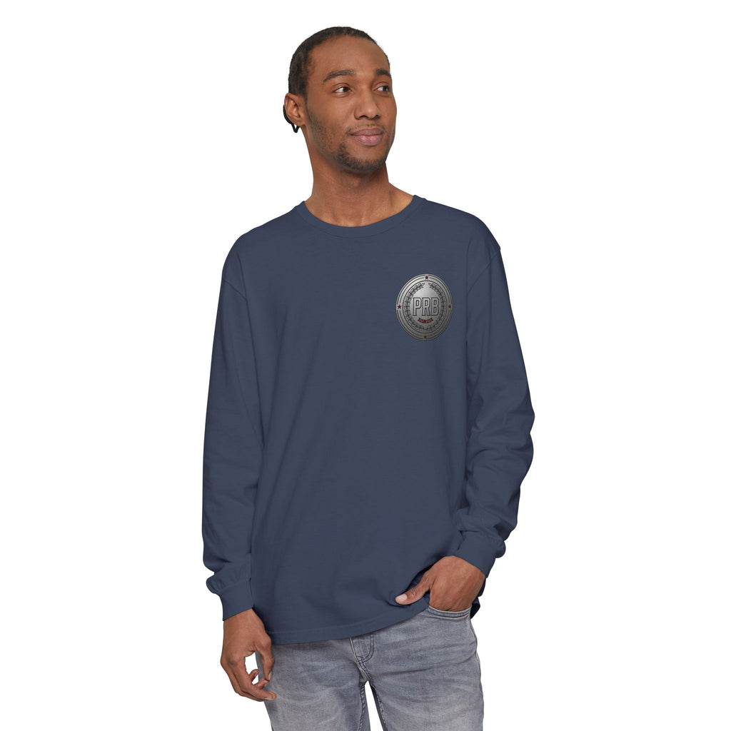 PRB The Starbound Seven graphic long sleeve shirt | cosmic superhero poster by Power Runs Black