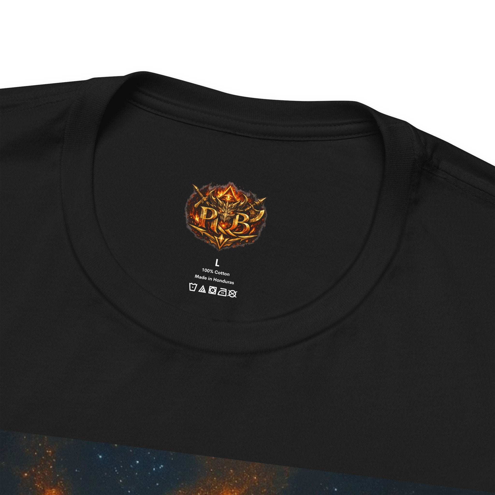 Power Runs Black PRB The Starbound Seven Tee – Retro Cosmic Superhero Poster Shirt by Power Runs Black