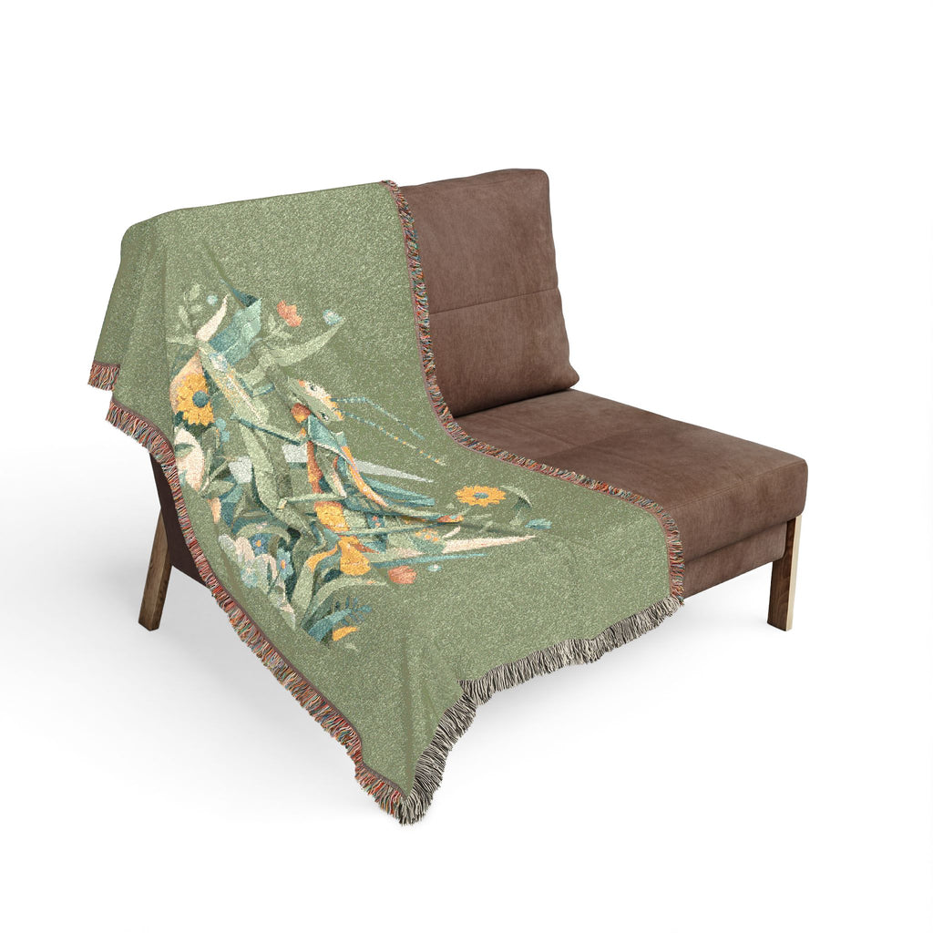 PRB Neutral Ombre Woven Blanket | Beige to Charcoal Gradient Throw by Power Runs Black