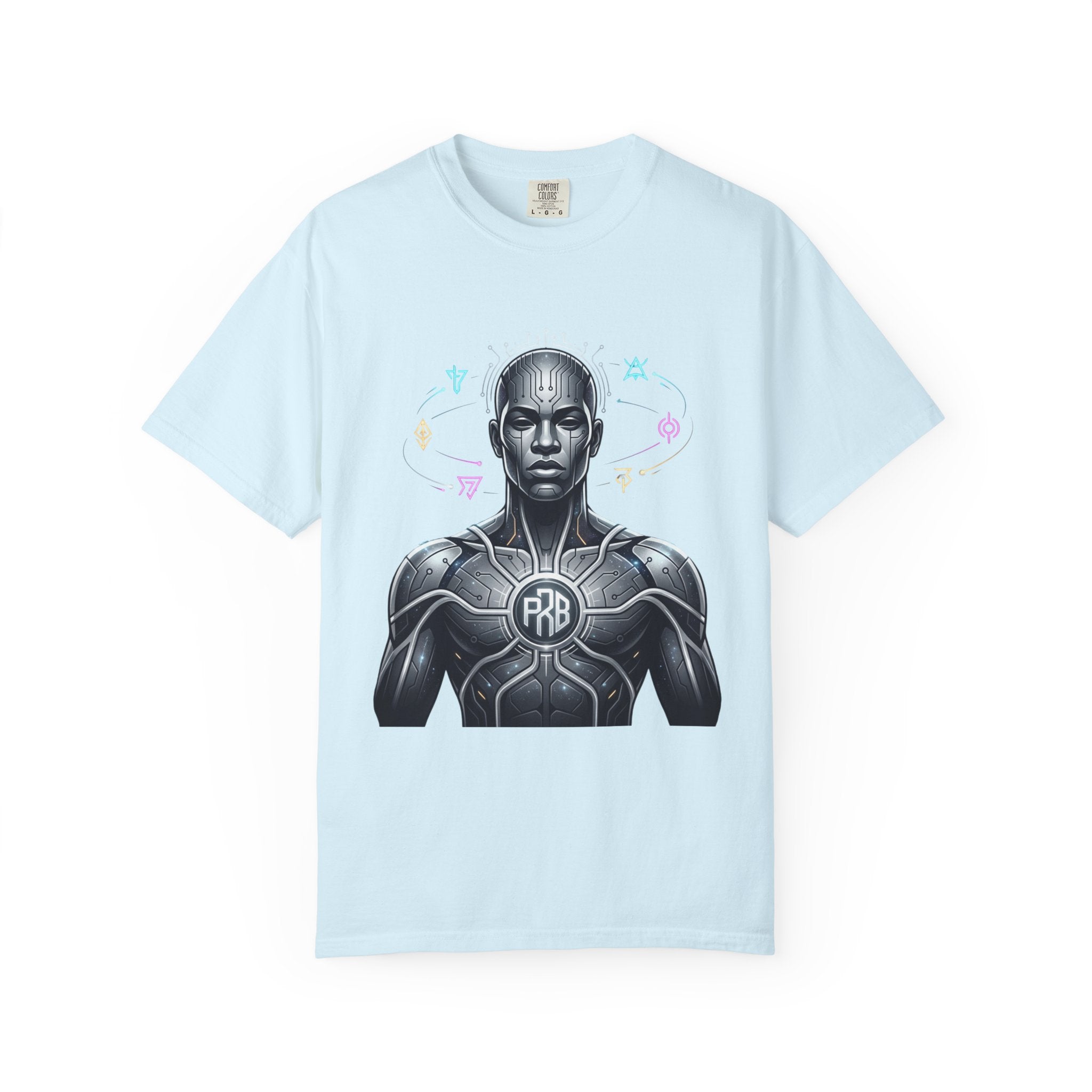 Printify PRB Algorithm God: Cosmic Processor 4K — Cybernetic Warrior T-Shirt | - T-Shirt
