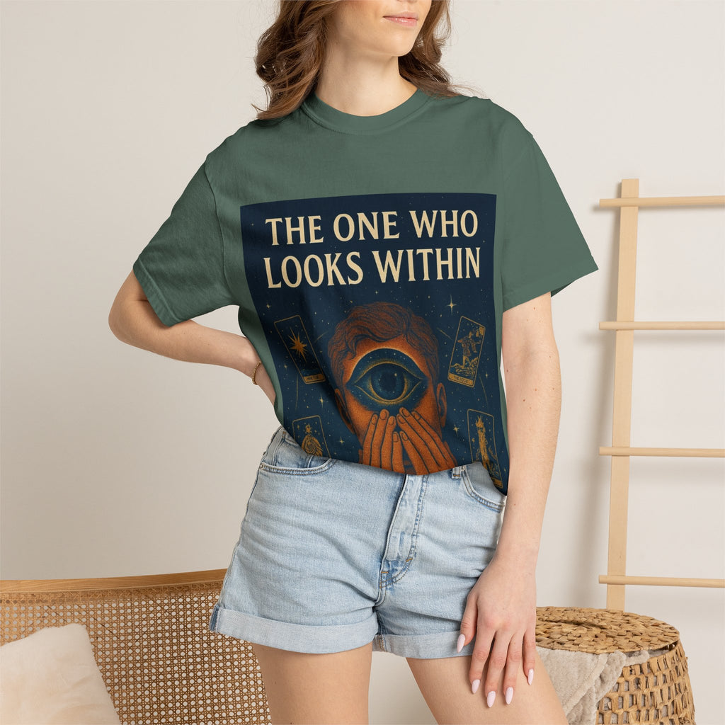 PRB Tarot Eye T-Shirt — "The One Who Looks Within" Mystical Graphic Tee by Power Runs Black
