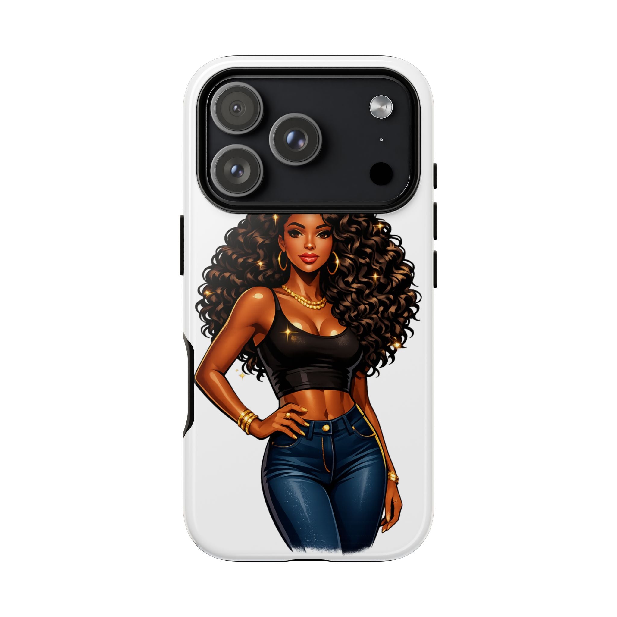 Pretty Rich Bitch by PRB Curly Hair Phone Case by Printify