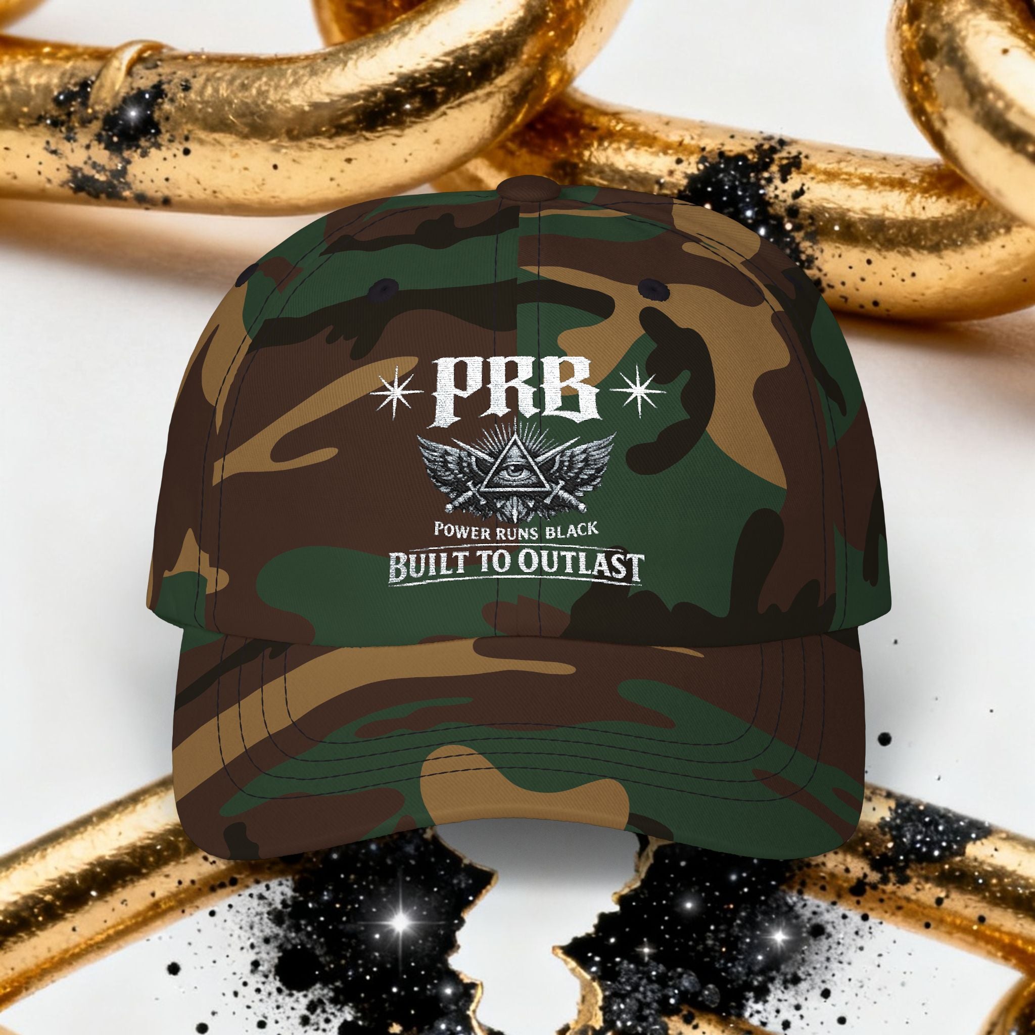 PRB Dad Cap — Vintage Crest Embroidered Baseball Hat by Printify