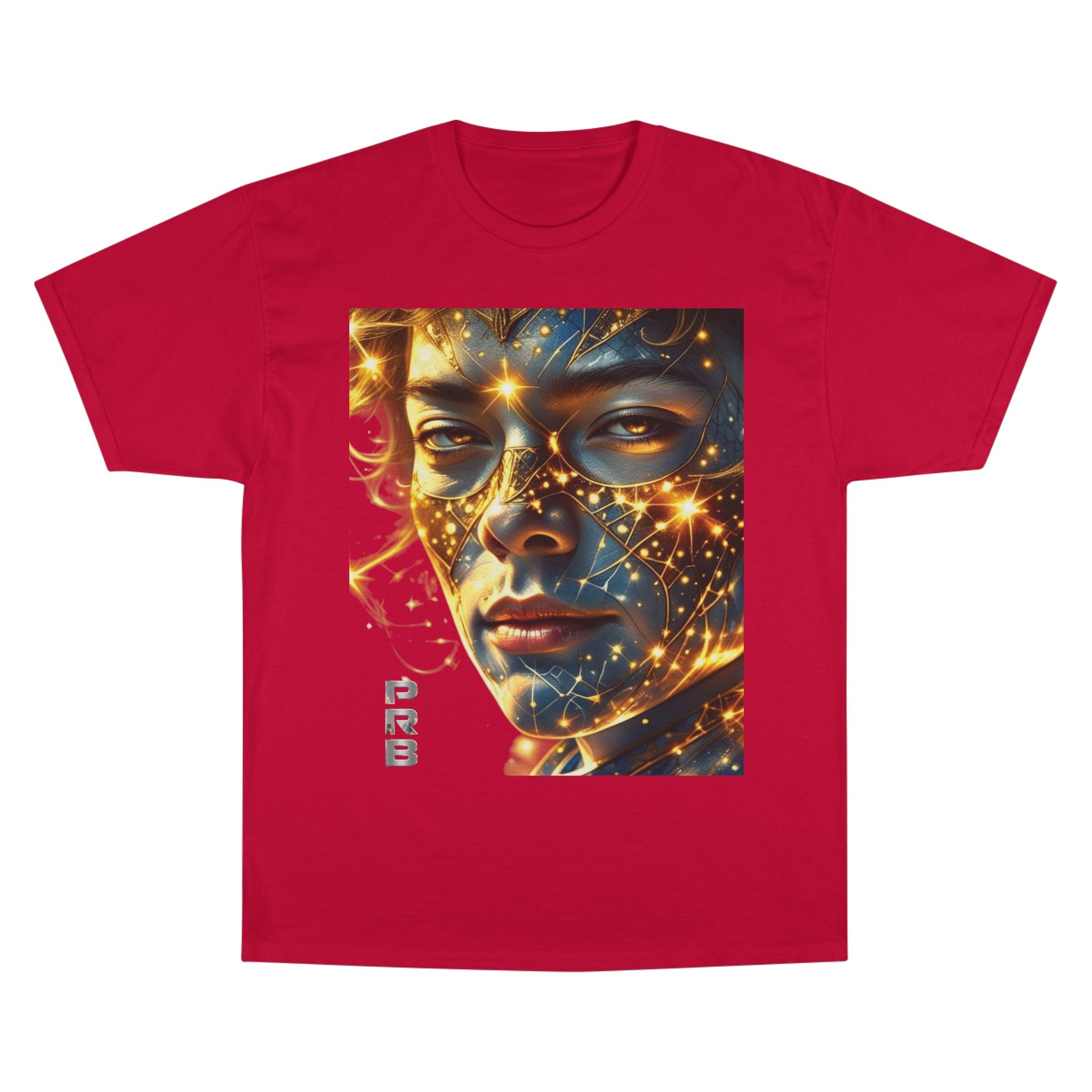 PRB Champion T-Shirt — Cosmic Face Art Tee (Radiant Star Portrait) by Power Runs Black
