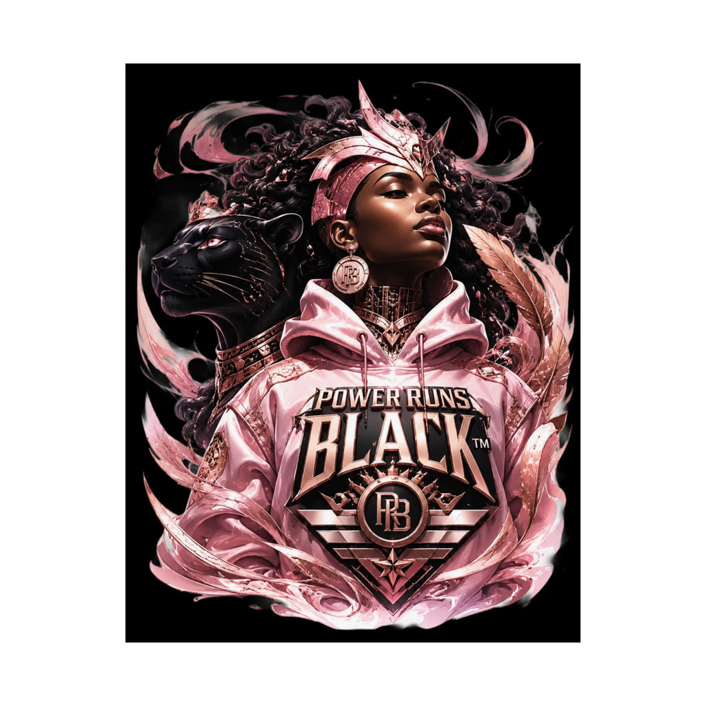 Power Runs Black Matte Poster — "Power Runs Black" Afrocentric Art Print by Power Runs Black