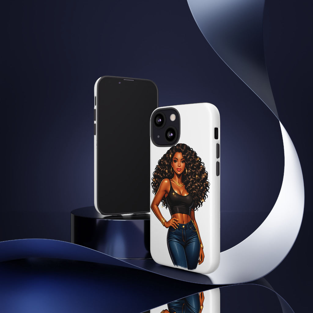 Pretty Rich Bitch by PRB Curly Hair Phone Case by Printify