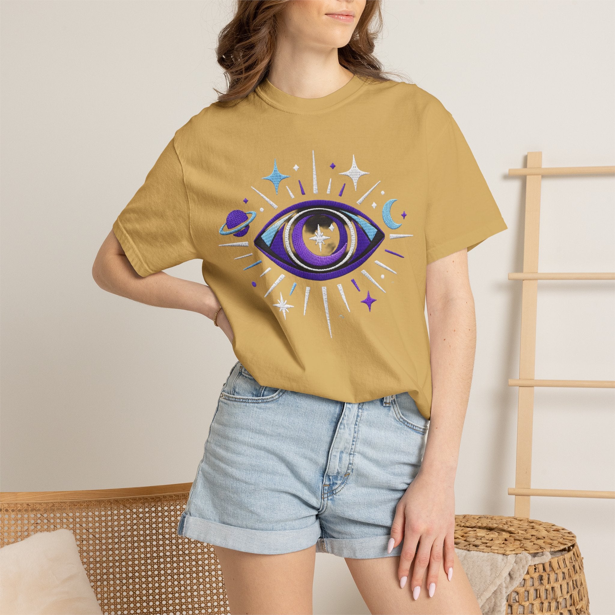 PRB Mystic All-Seeing Eye T-shirt | Cosmic Moon and Stars by Power Runs Black