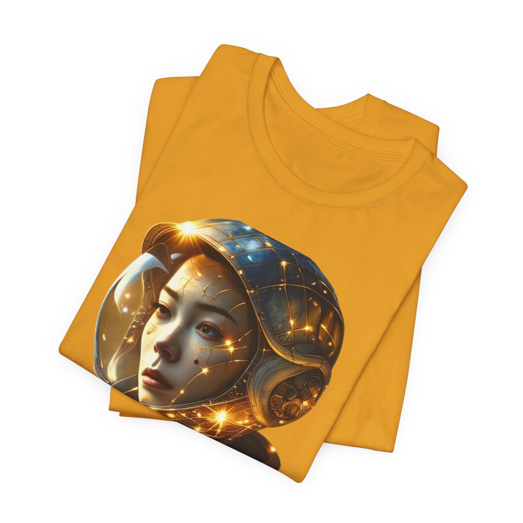 PRB Astronaut Portrait Tee — Starry Cosmic Helmet Graphic T-Shirt by Power Runs Black