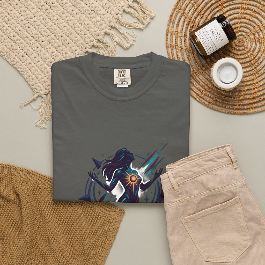 Power Runs Black PRB Ascension Graphic T-Shirt — Cosmic Silhouette Tee by Power Runs Black