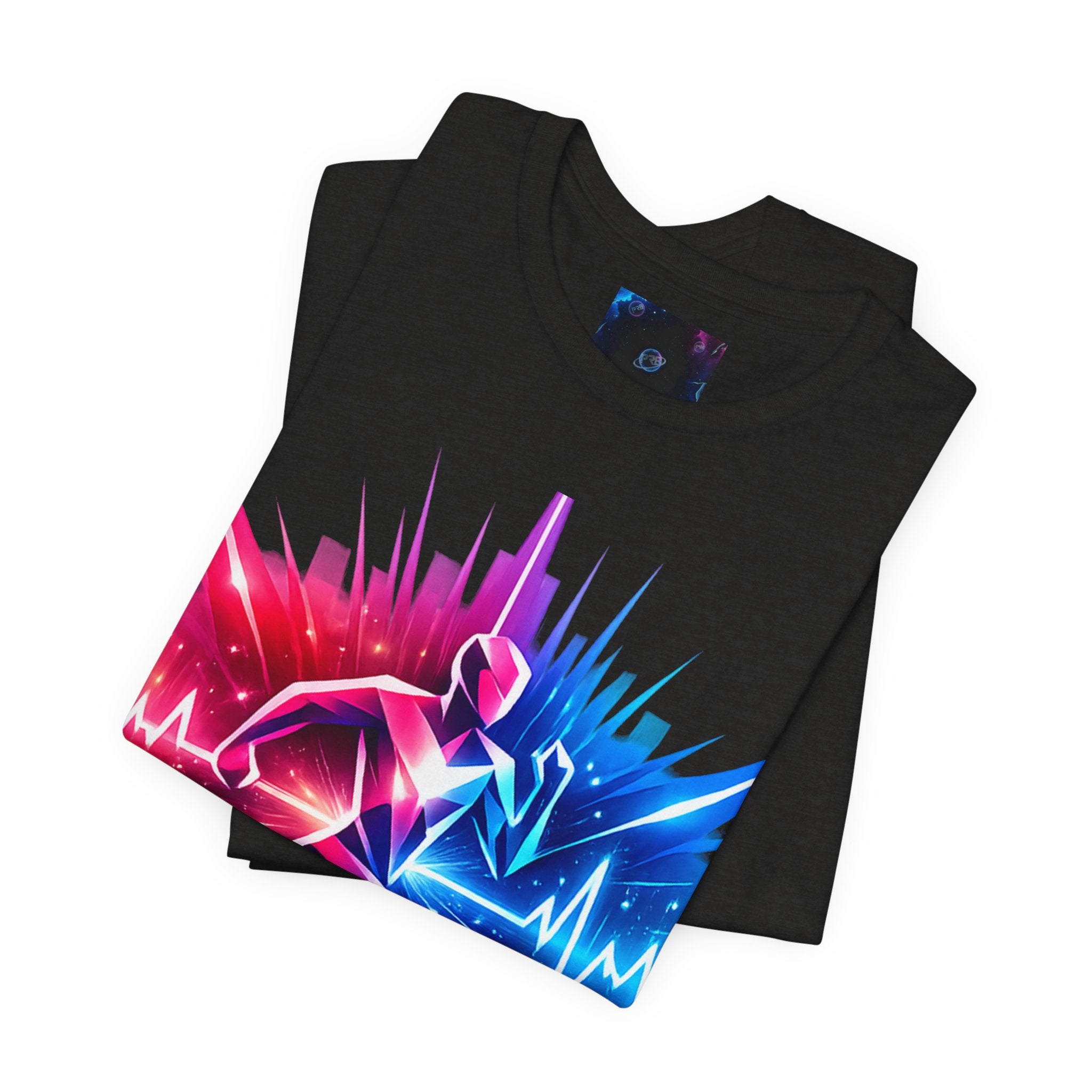 Power Runs Black PRB Running Pulse Graphic Tee — Neon Runner Heartbeat Sports T‑Shirt by Power Runs Black