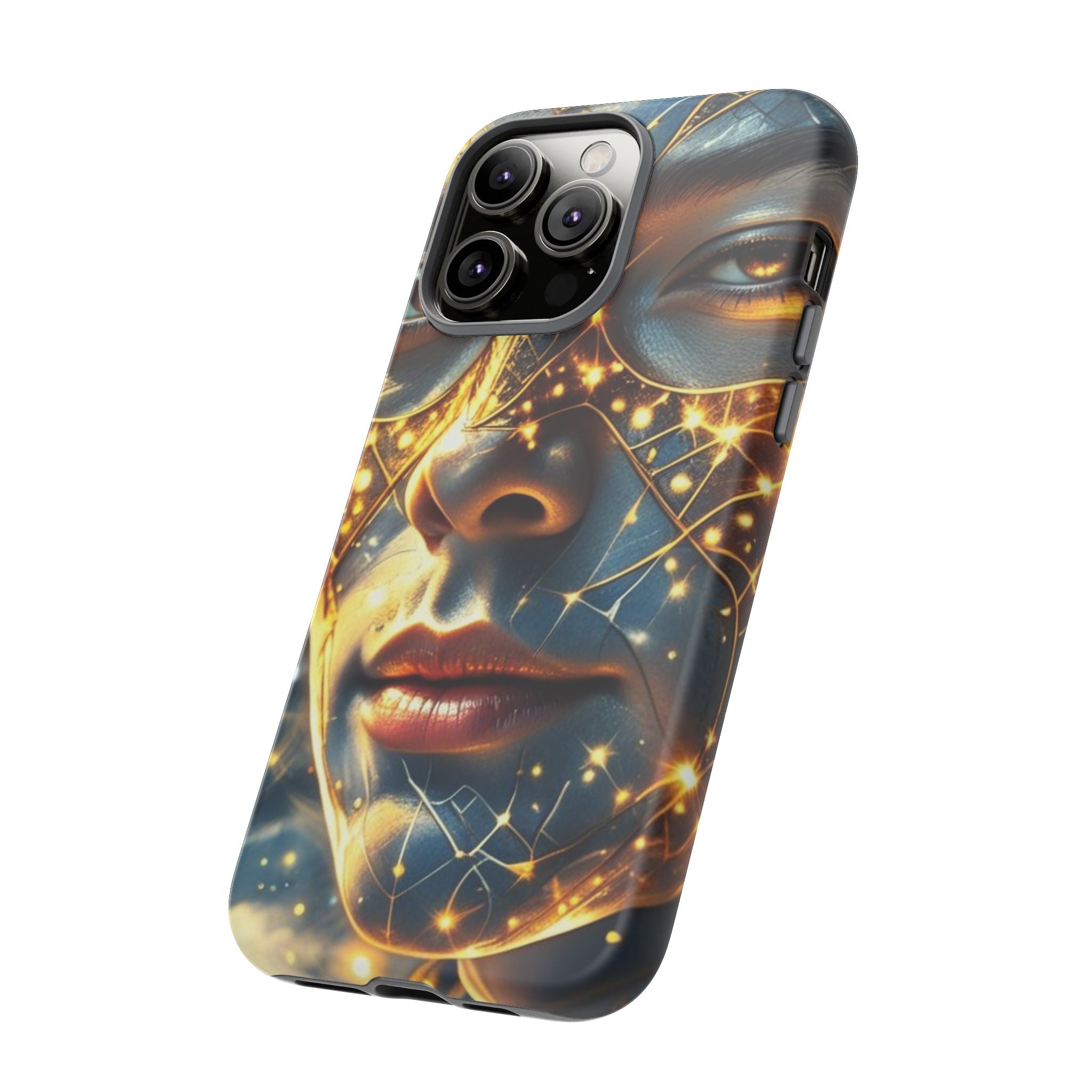 PRB Galactic Portrait Tough Case | Cosmic Face Phone Case, Starry Nebula Design by Power Runs Black