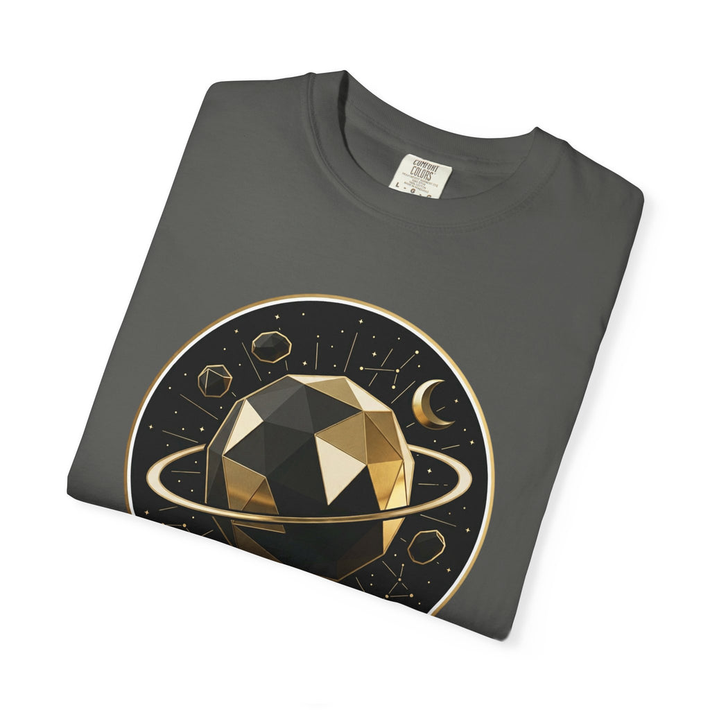 PRB Cosmos Geometric Planet T-Shirt by Power Runs Black