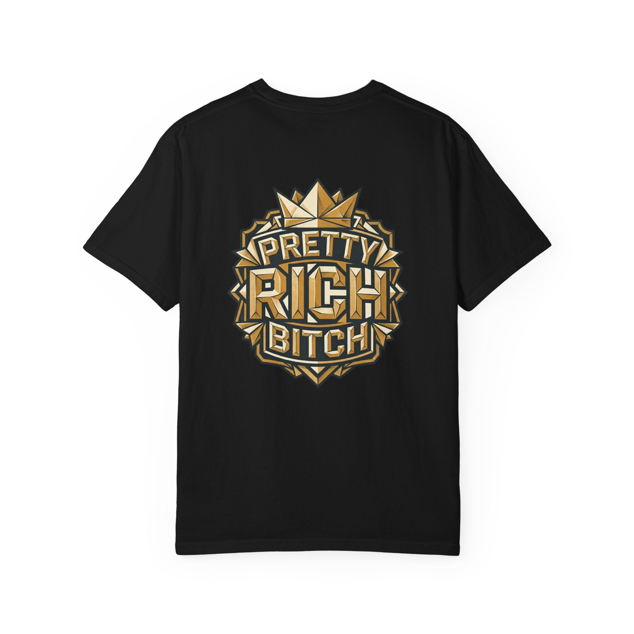 Pretty Rich Bitch The Collection by PRB T-Shirt — Bold Graphic Tee with Empowered Woman Portrait by Power Runs Black