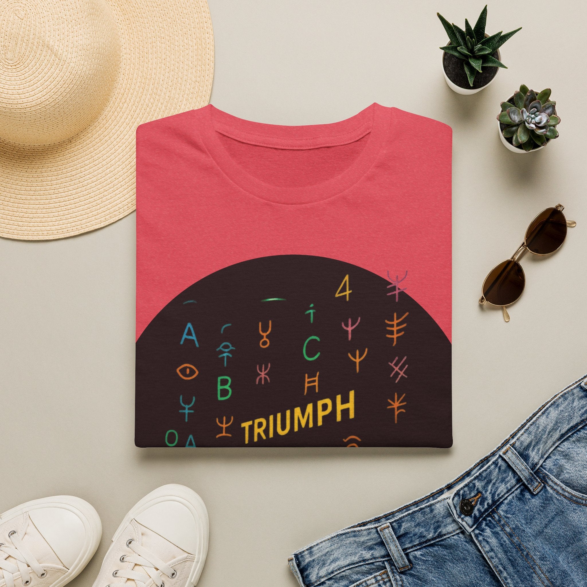 PRB Triumph Afro Hair Silhouette T-Shirt | Black Hair Alphabet Design by Printify
