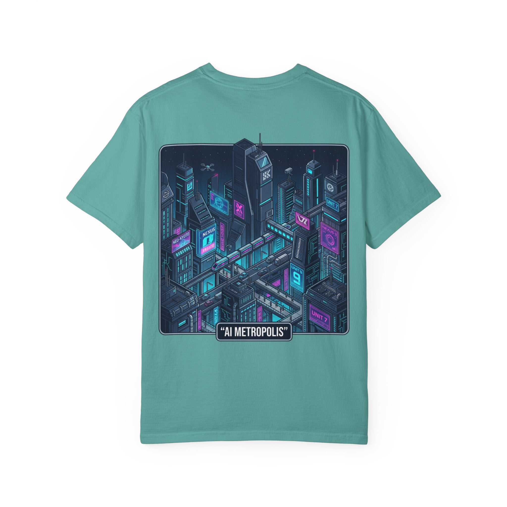 Power Runs Black AI Metropolis T-Shirt — 'At First, It Entered Quietly' Cybercity Graphic Tee by Concepts VS Entertainment/Tiktok shop