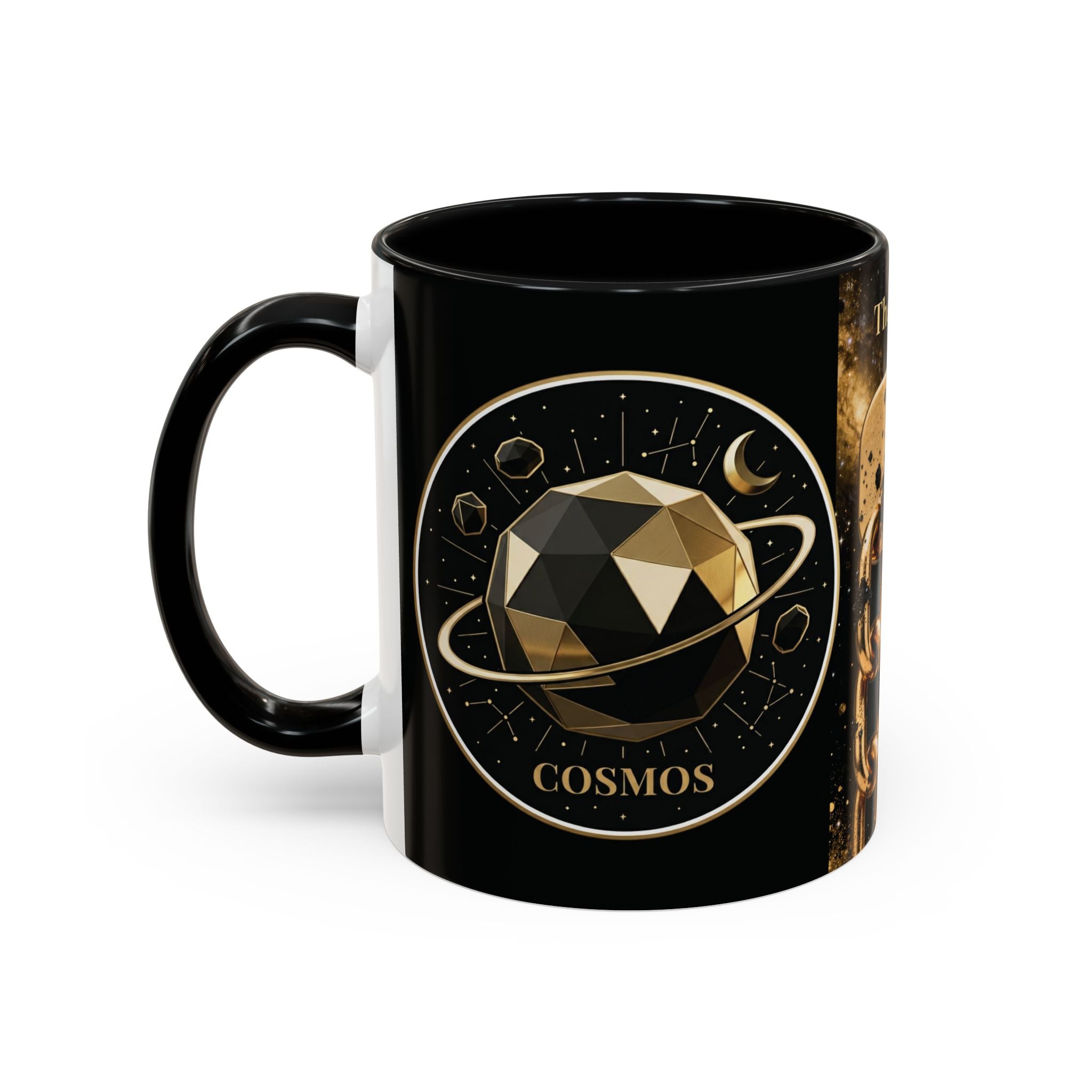 PRB Gold Cosmos Design Accent Coffee Mug | The Break, Planet Illustration by Power Runs Black