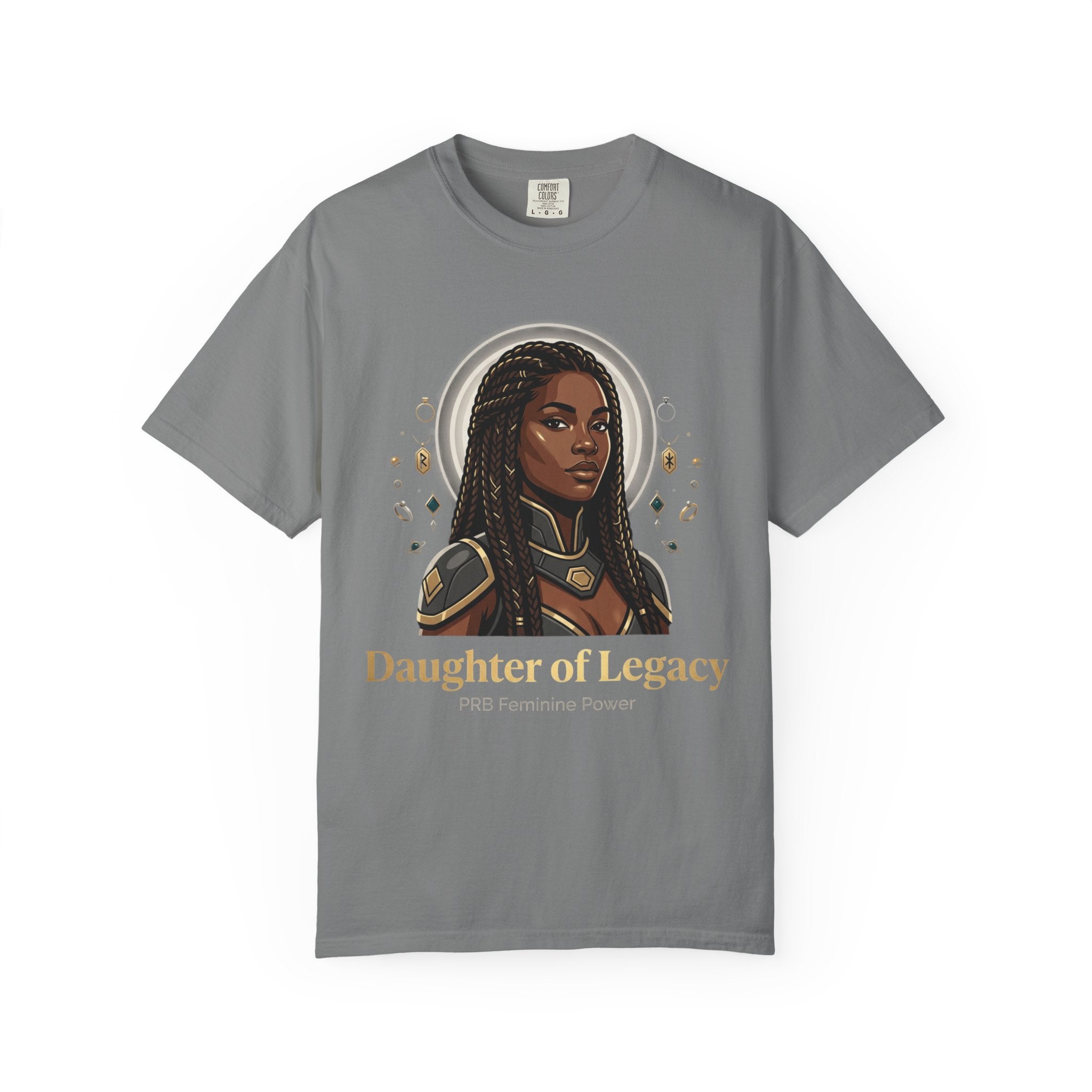 PRB Daughter of Legacy Graphic T-Shirt | Afrocentric Heroine Portrait Tee by Printify