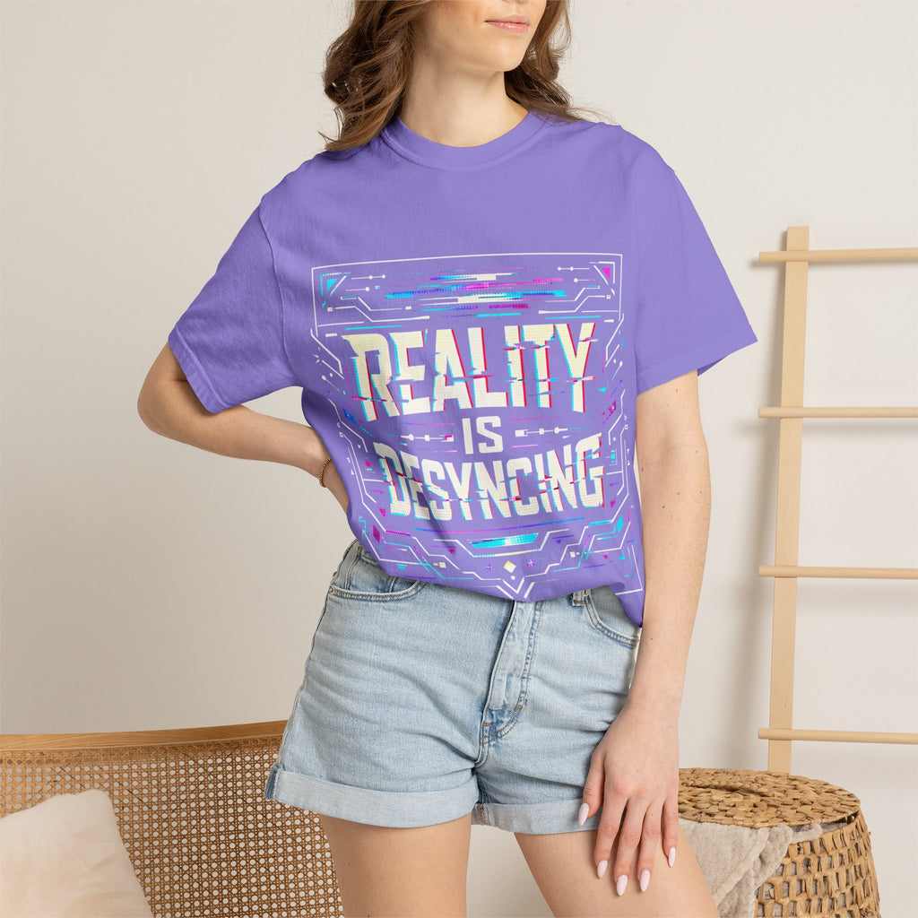 Power Runs Black PRB Glitchy Pastel "Reality Is Desyncing" T-Shirt by Printify