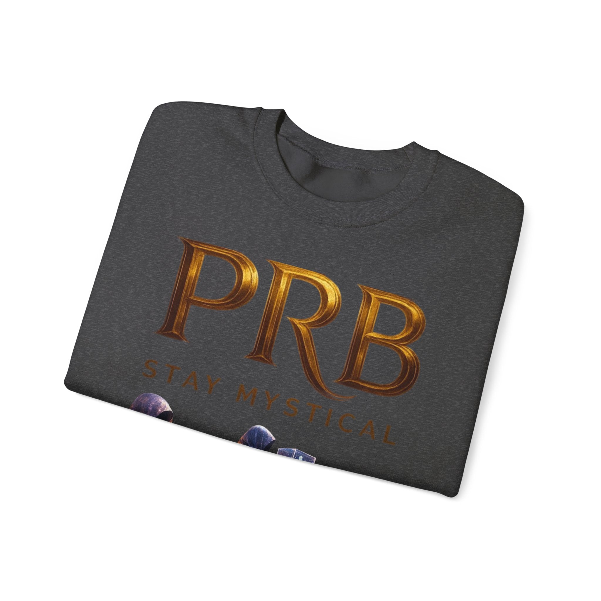 PRB Mystic Library Crewneck Sweatshirt — Cosmic Wizardry Art by Power Runs Black
