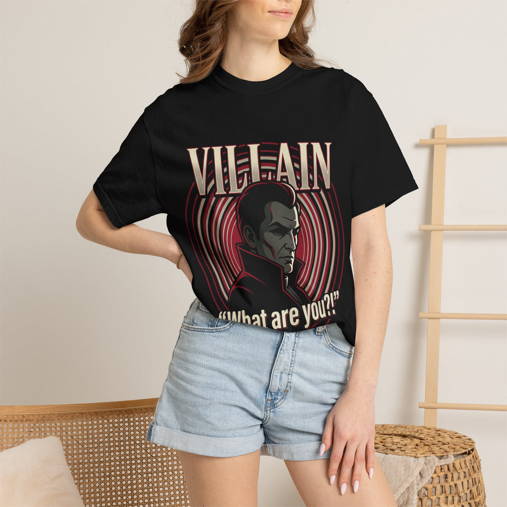 Power Runs Black Villain Portrait T-Shirt — "What Are You?" Graphic Tee by Power Runs Black