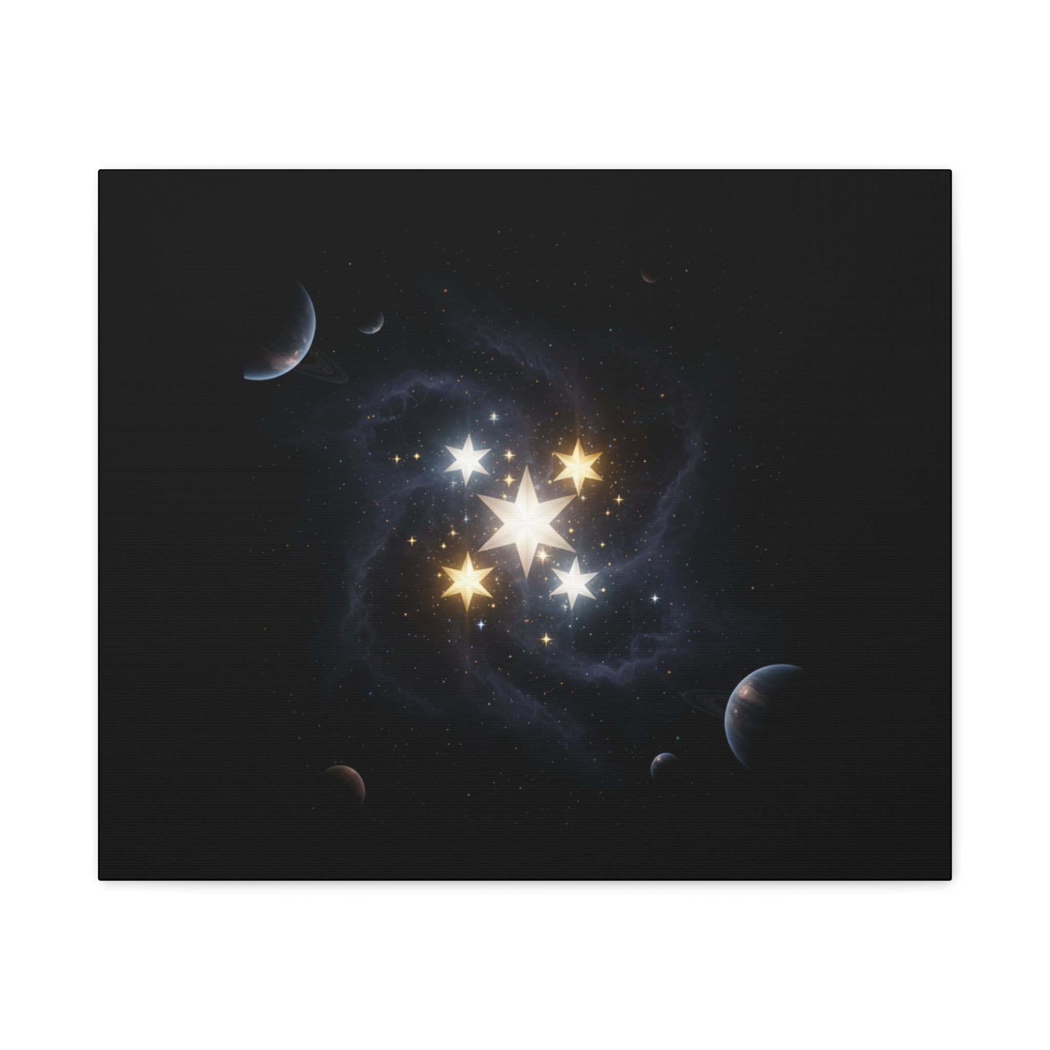 PRB Celestial Star Cluster Matte Canvas Print — Cosmic Planets Wall Art by Printify