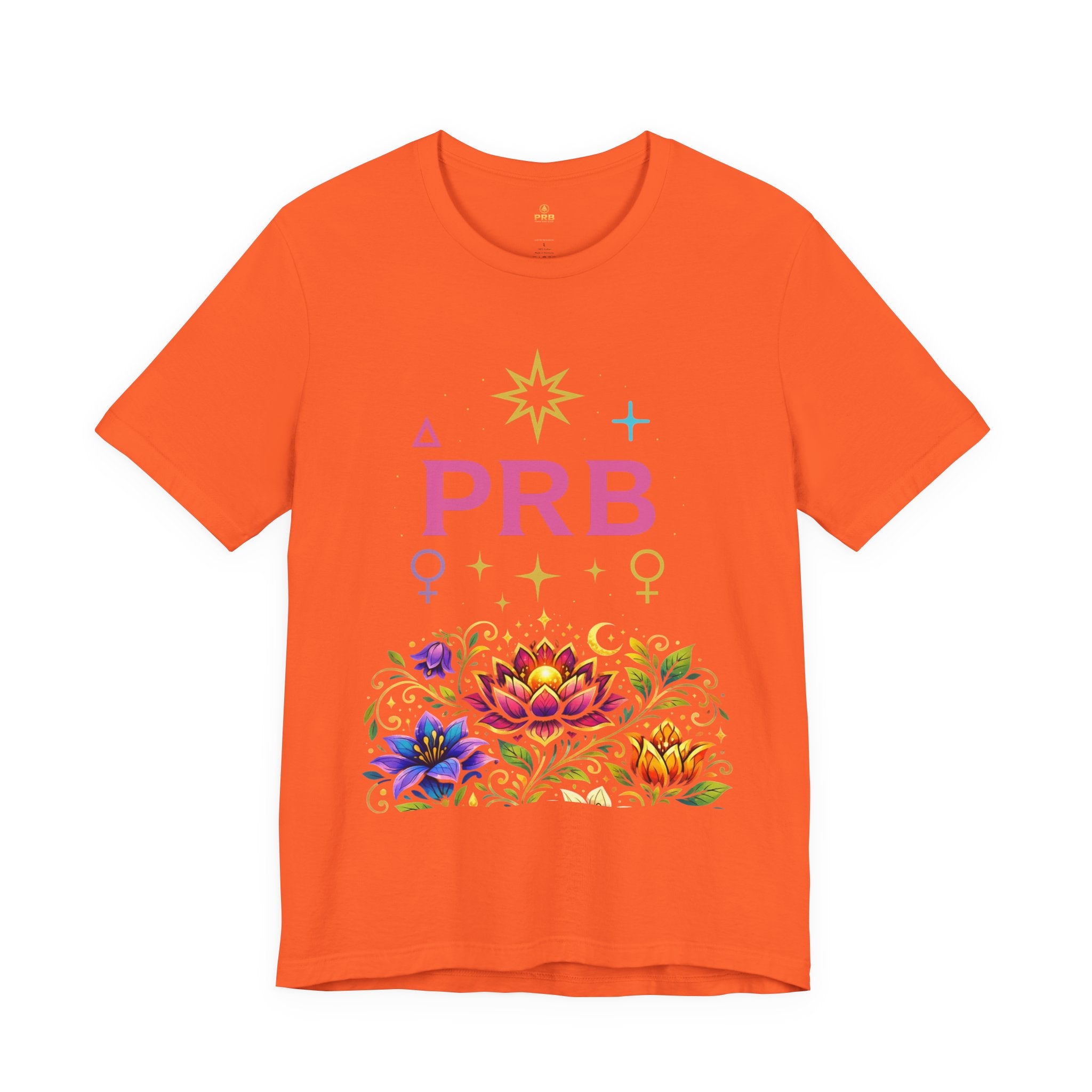 Pretty Rich Bitch The Collection by PRB Floral Lotus T‑Shirt — Colorful Spiritual Symbol Tee by Power Runs Black