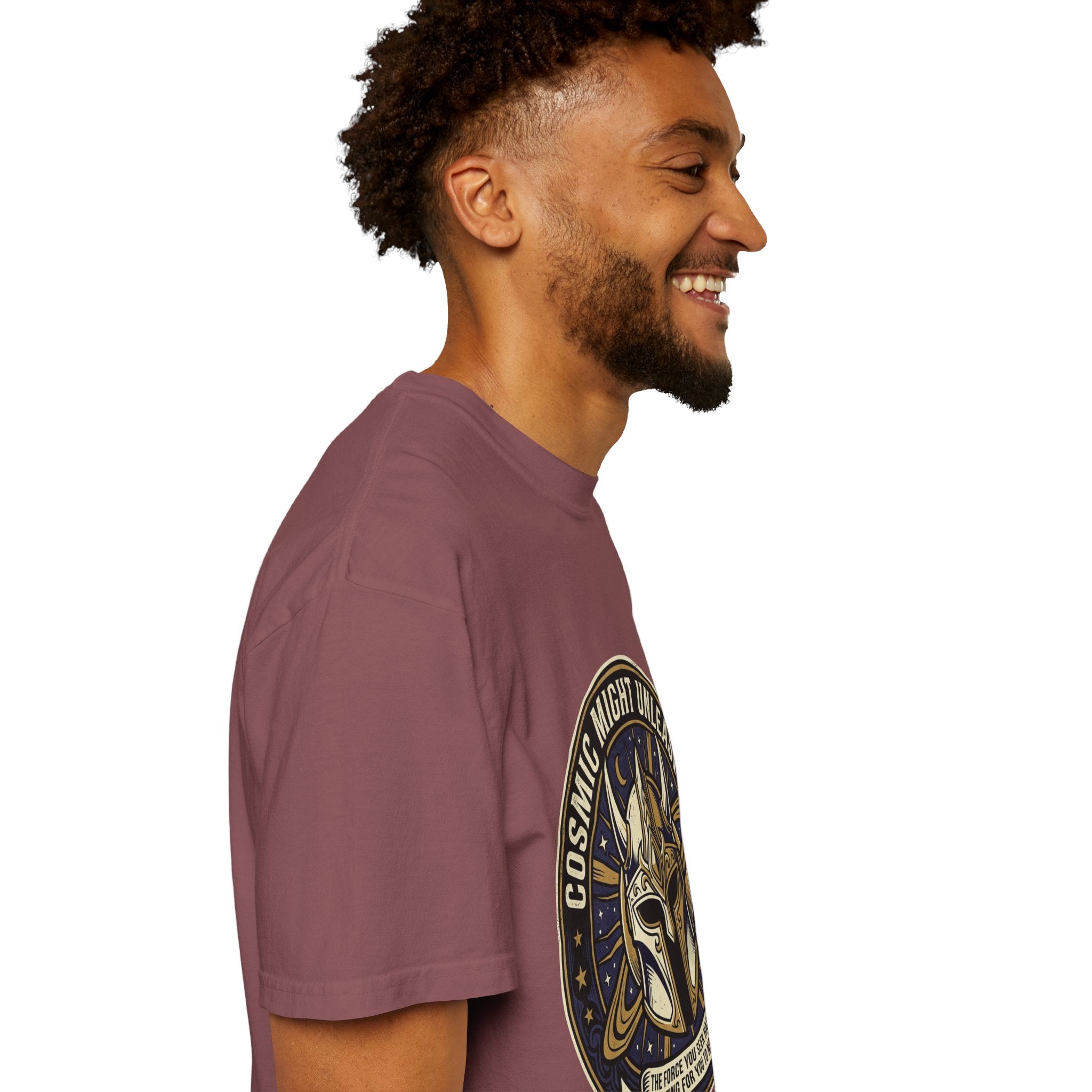 PRB Starforged Flex Cosmic Might Unleashed T-Shirt — Mythic Helmet Graphic Tee by Power Runs Black