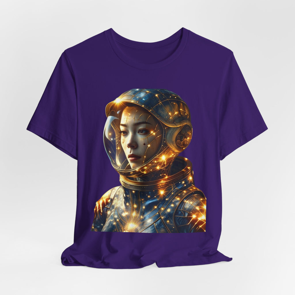 PRB Astronaut Portrait Tee — Starry Cosmic Helmet Graphic T-Shirt by Power Runs Black