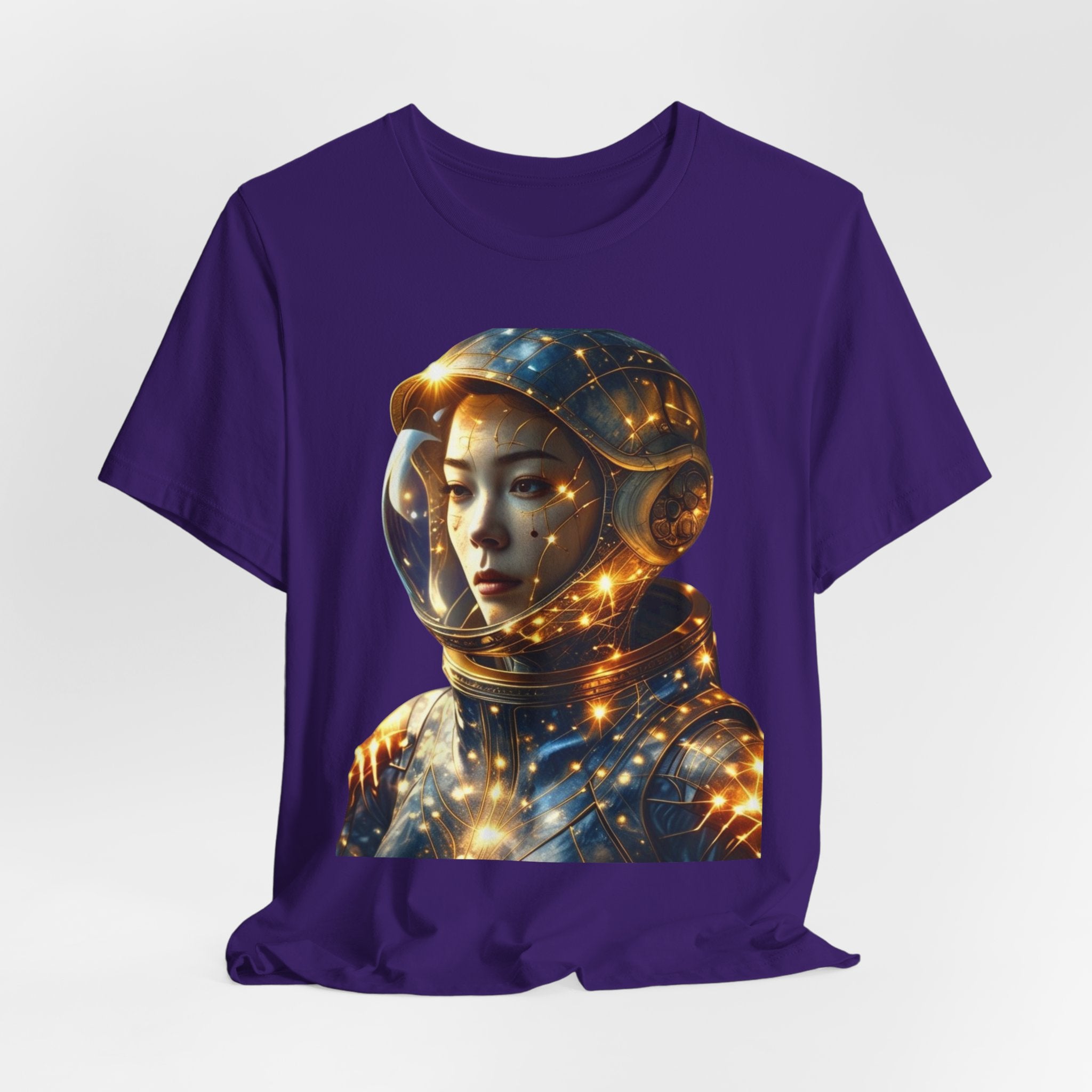 PRB Astronaut Portrait Tee — Starry Cosmic Helmet Graphic T-Shirt by Power Runs Black