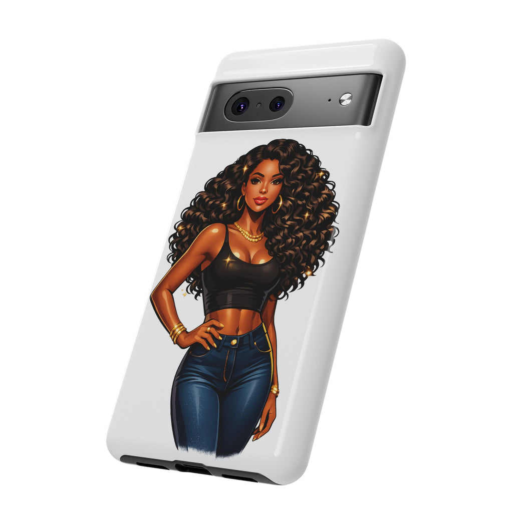 Pretty Rich Bitch by PRB Curly Hair Phone Case by Printify