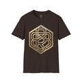 Power Runs Black PRB Geometric Gold Hexagon T-Shirt — Modern Maze Logo Tee by Power Runs Black