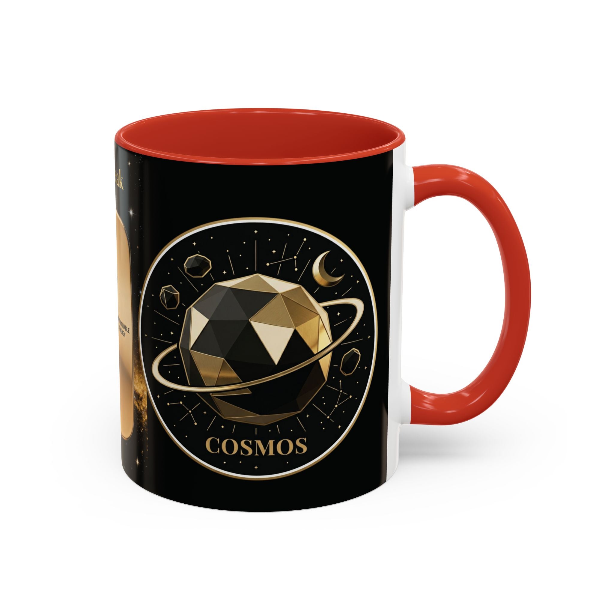 PRB Gold Cosmos Design Accent Coffee Mug | The Break, Planet Illustration by Power Runs Black