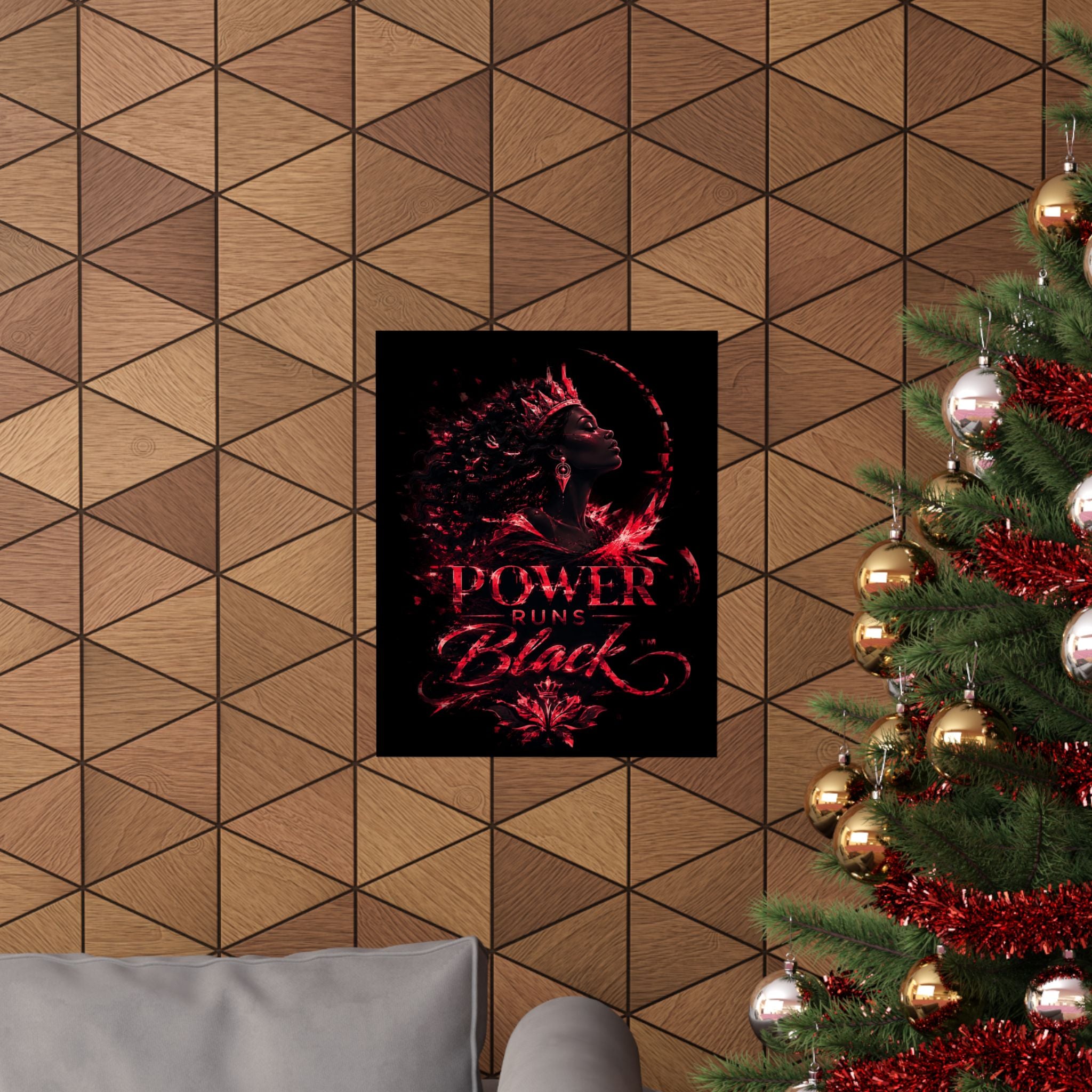 Power Runs Black Matte Poster — Afrocentric Inspirational Wall Art by Power Runs Black