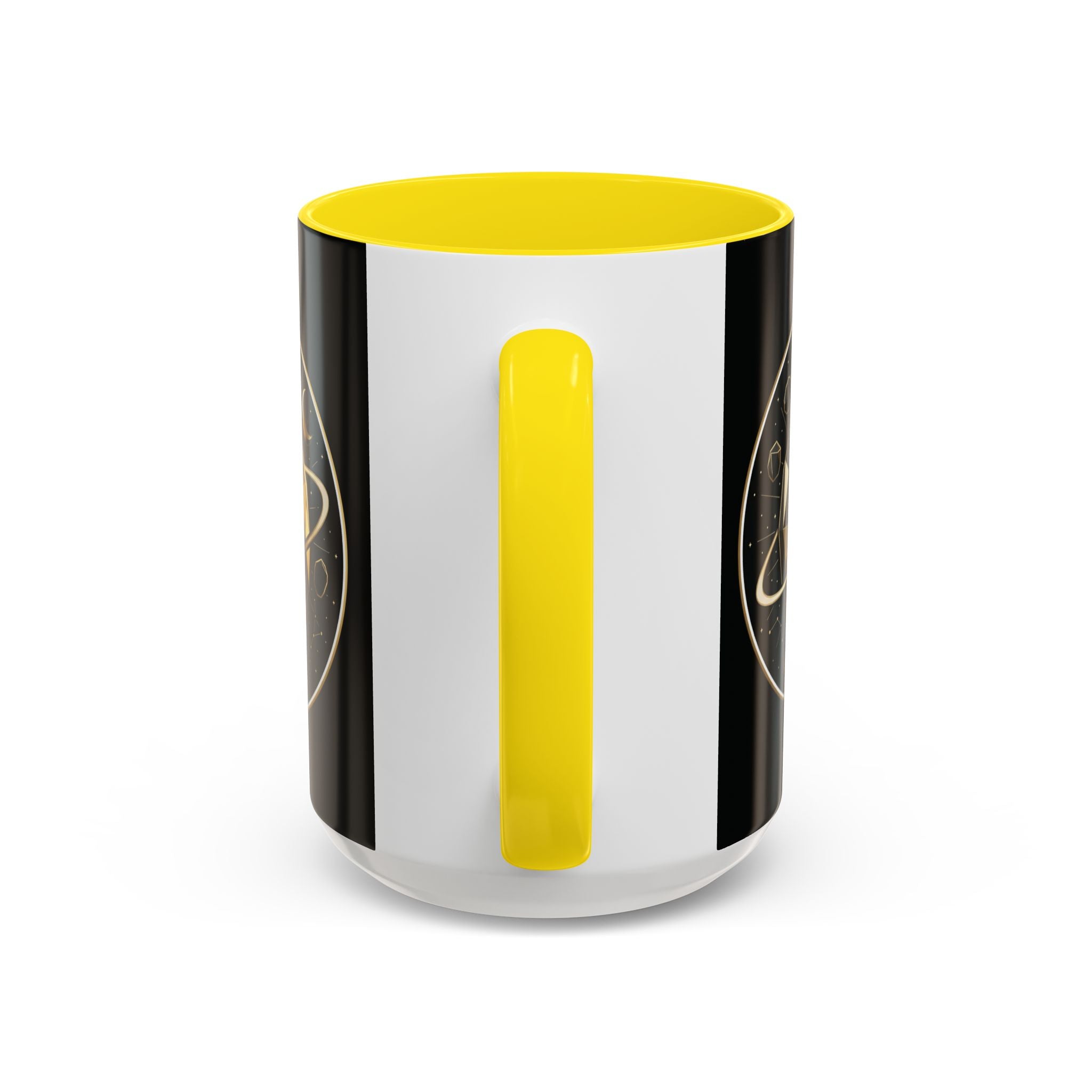 PRB Gold Cosmos Design Accent Coffee Mug | The Break, Planet Illustration by Printify
