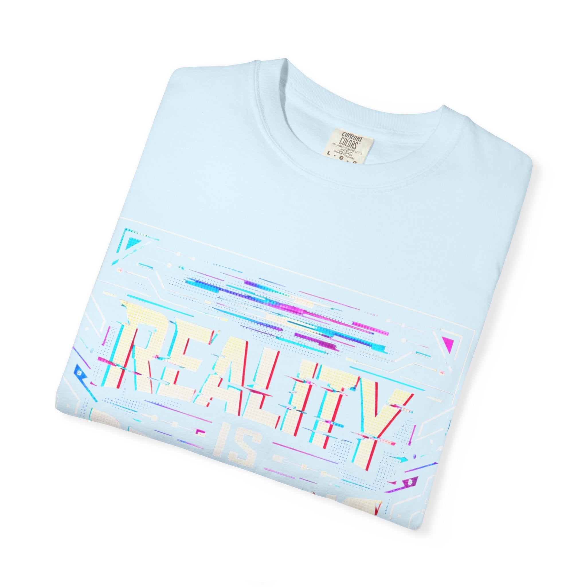 Power Runs Black PRB Glitchy Pastel "Reality Is Desyncing" T-Shirt by Printify