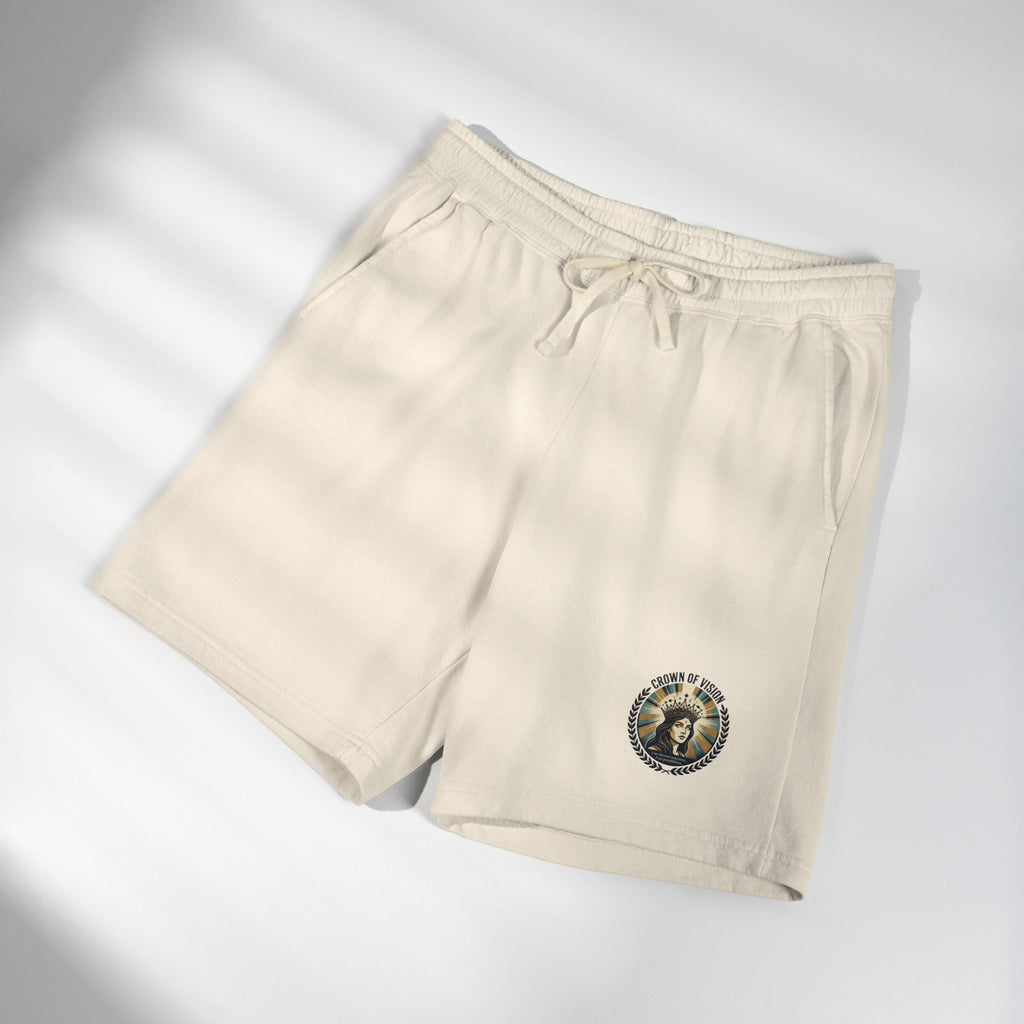 Power Runs Black Astra Star Graphic Sweat Shorts — Lightweight Fleece Lounge Shorts by Power Runs Black