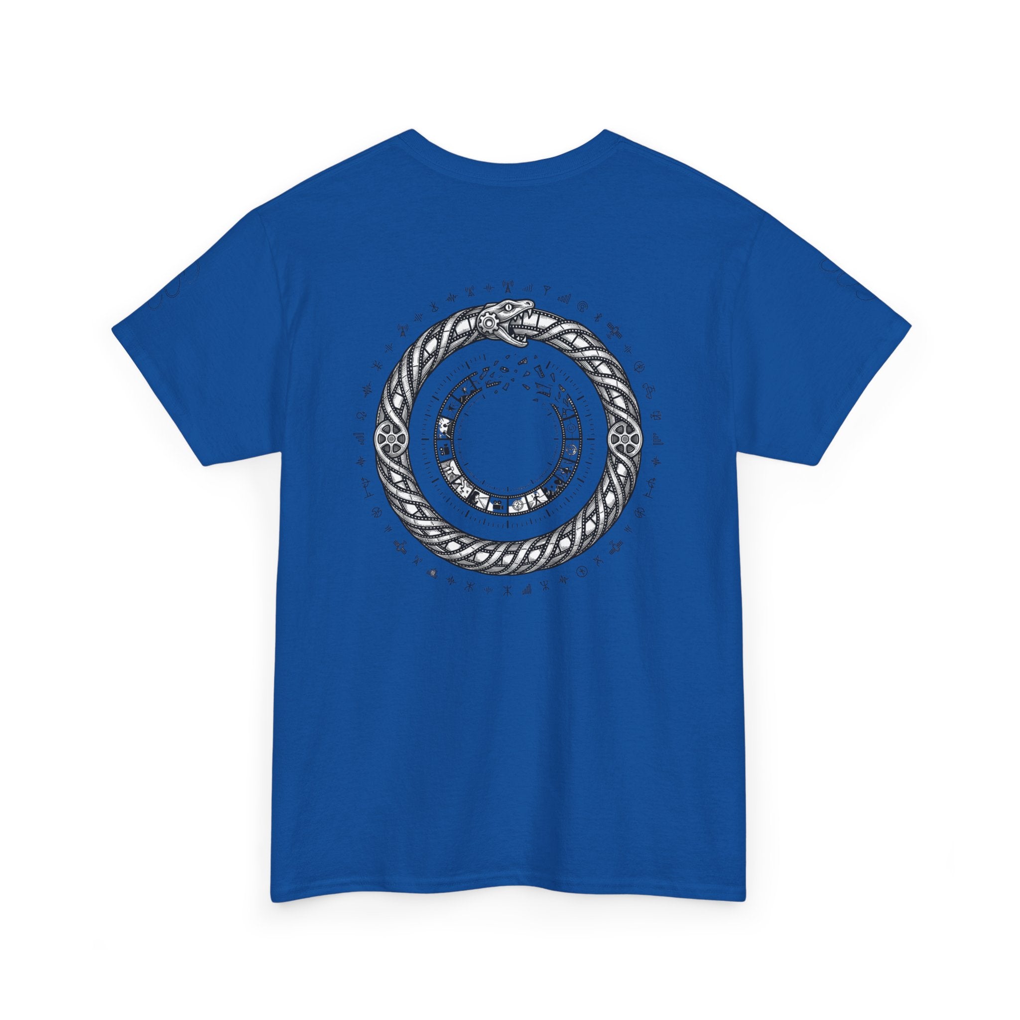 Power Runs Black — "The Agenda of the Arch" Retro TV Ouroboros Graphic Tee by Printify