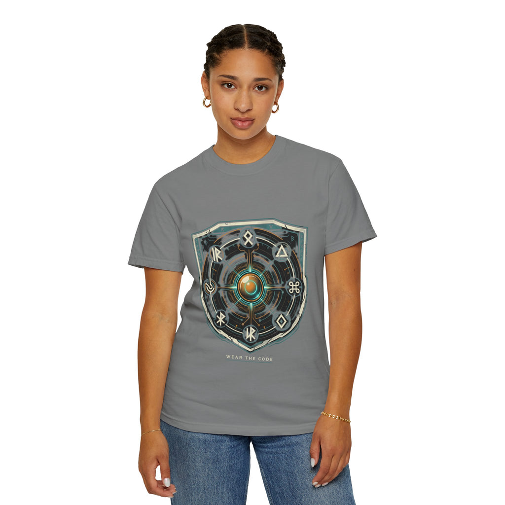 Power Runs Black PRB "Wear The Code" Mystic Shield T-Shirt — Geometric Sigil Graphic Tee by Power Runs Black