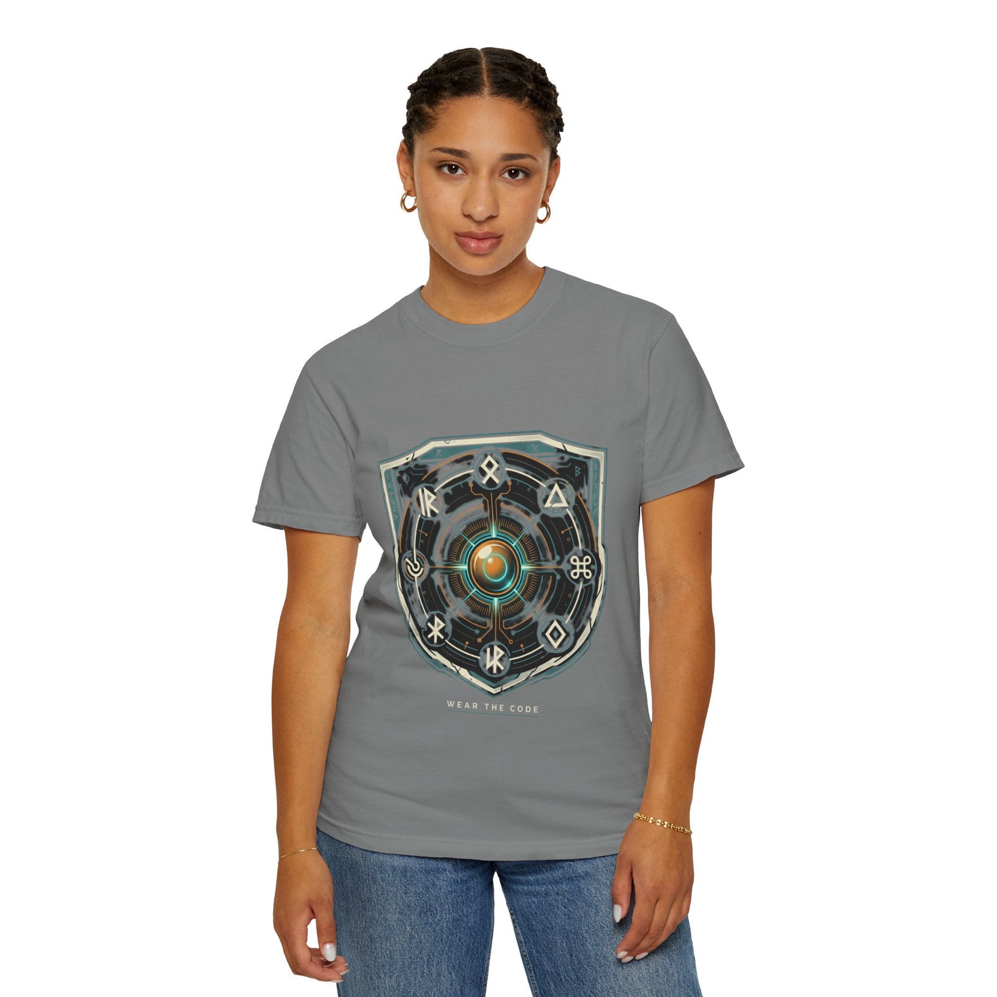 Power Runs Black PRB "Wear The Code" Mystic Shield T-Shirt — Geometric Sigil Graphic Tee by Power Runs Black